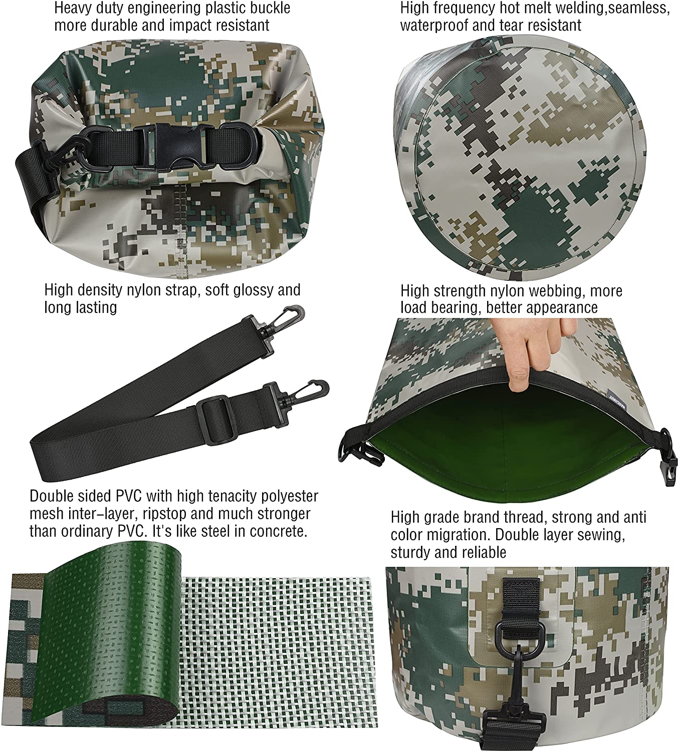 Customized logo 2026 New 5L - 30L 500D PVC water proof container ocean pack waterproof dry bag 5