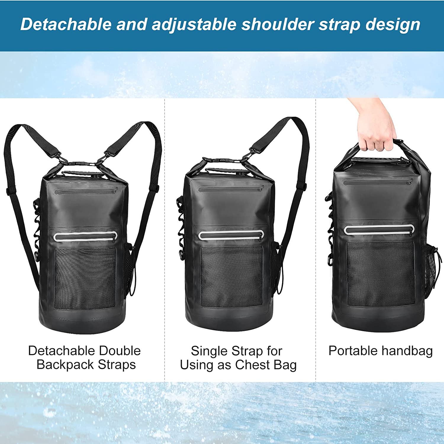 Custom Logo 10L/20L Waterproof Bike Bicycle Sport Camping Backpack Swimming Diving Floating Dry Bag 4