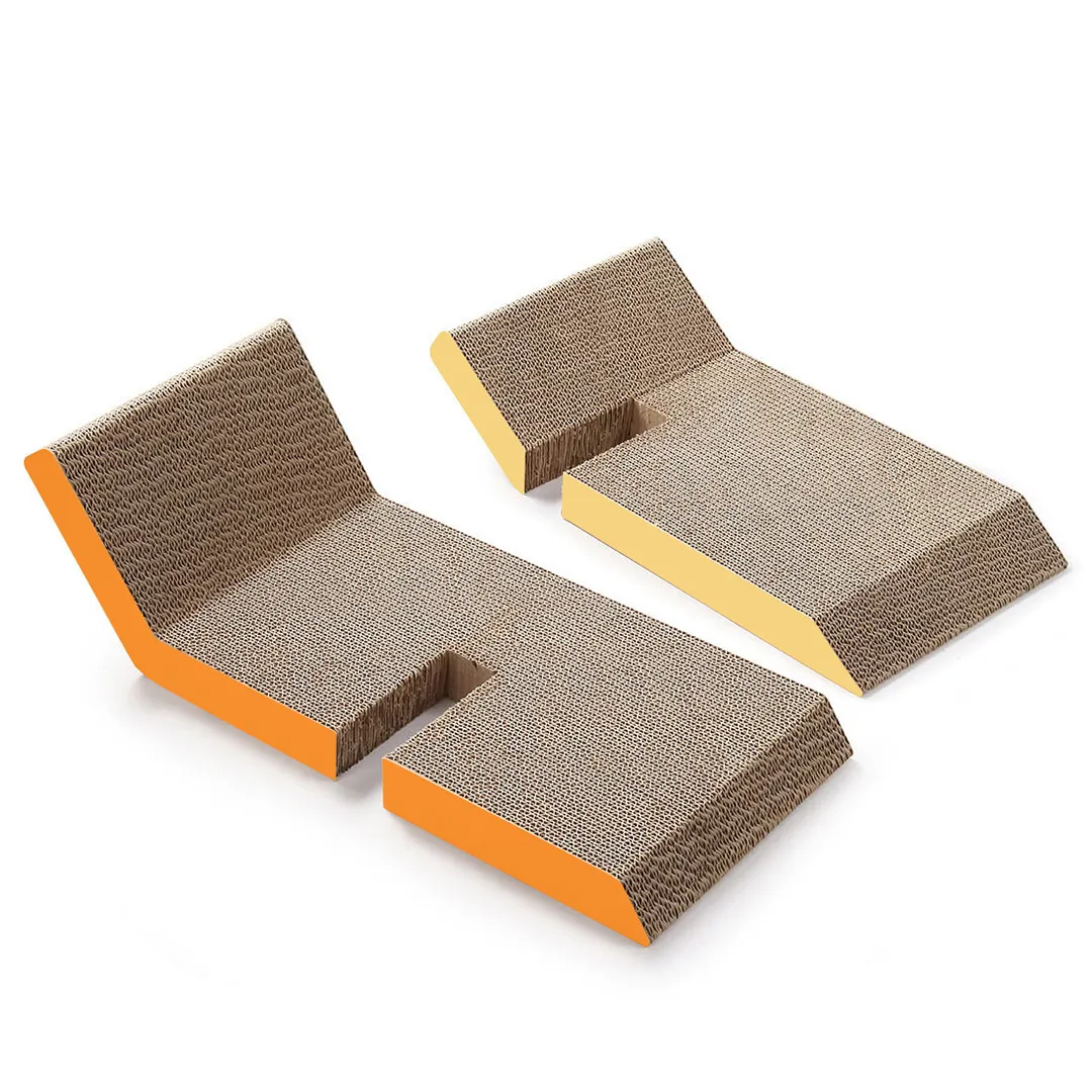 High Quality Custom X-Shaped Interlock Color-Block Cat Scratcher, Model ZB-0169 3