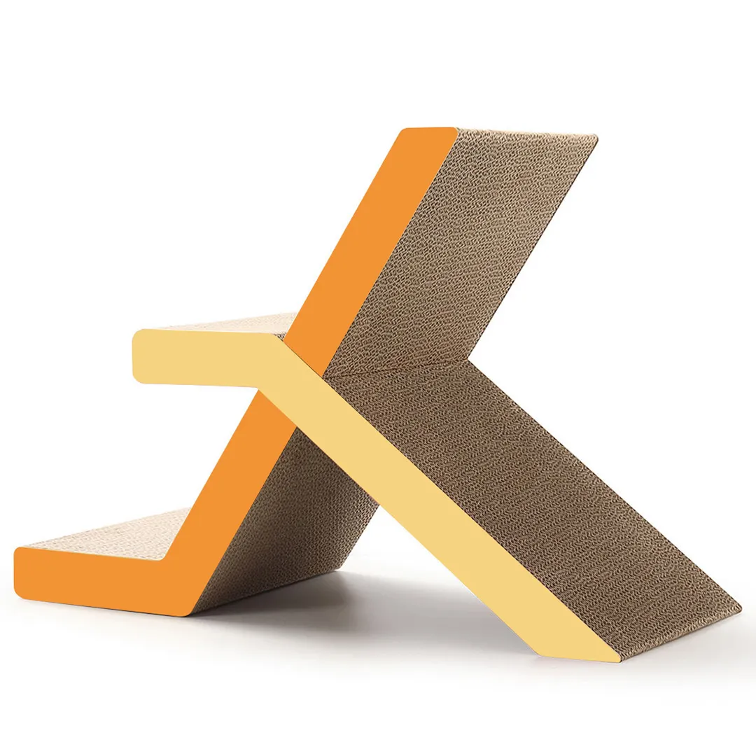High Quality Custom X-Shaped Interlock Color-Block Cat Scratcher, Model ZB-0169 4