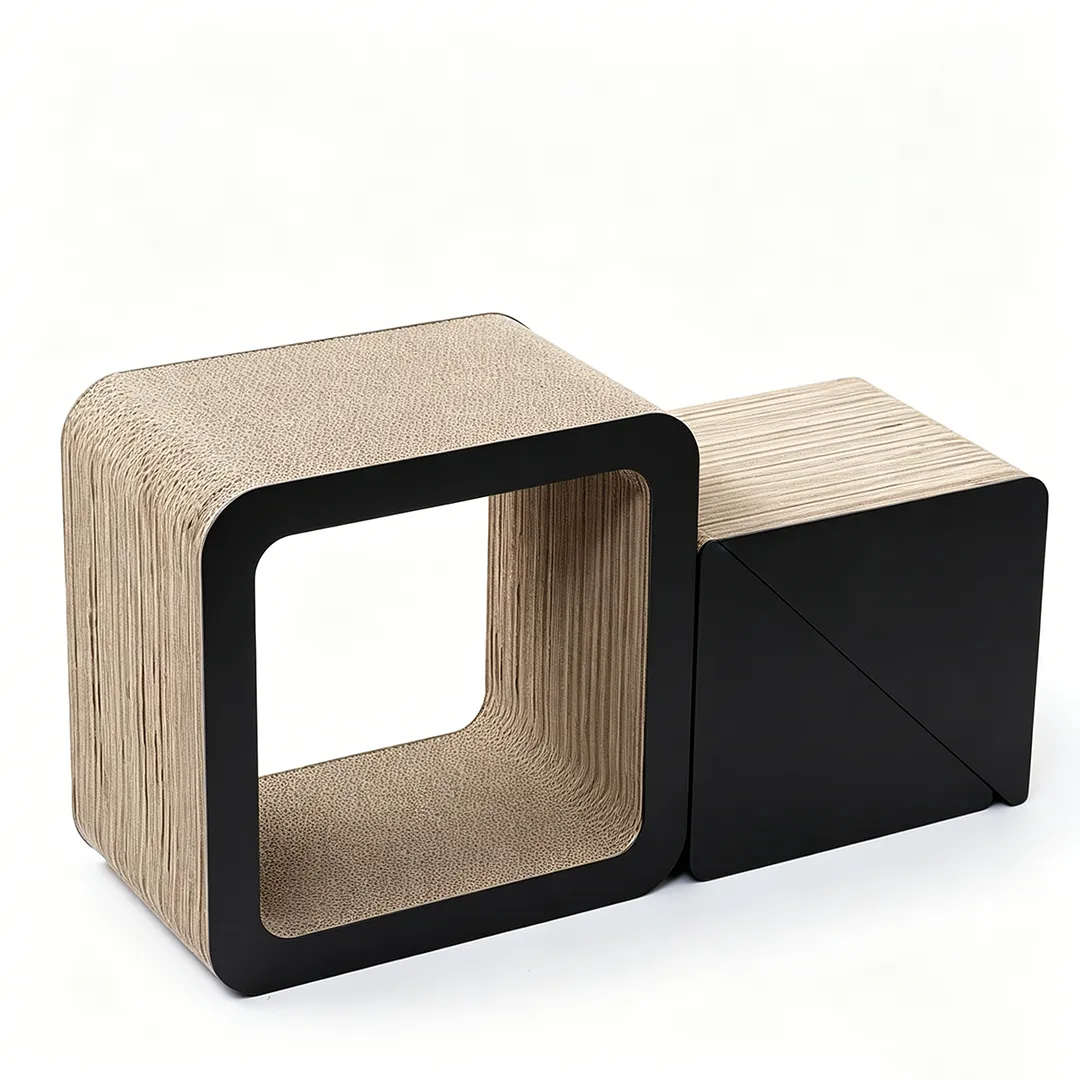 Arranhador de gato minimalista preto geométrico personalizado premium ZB-0177 2
