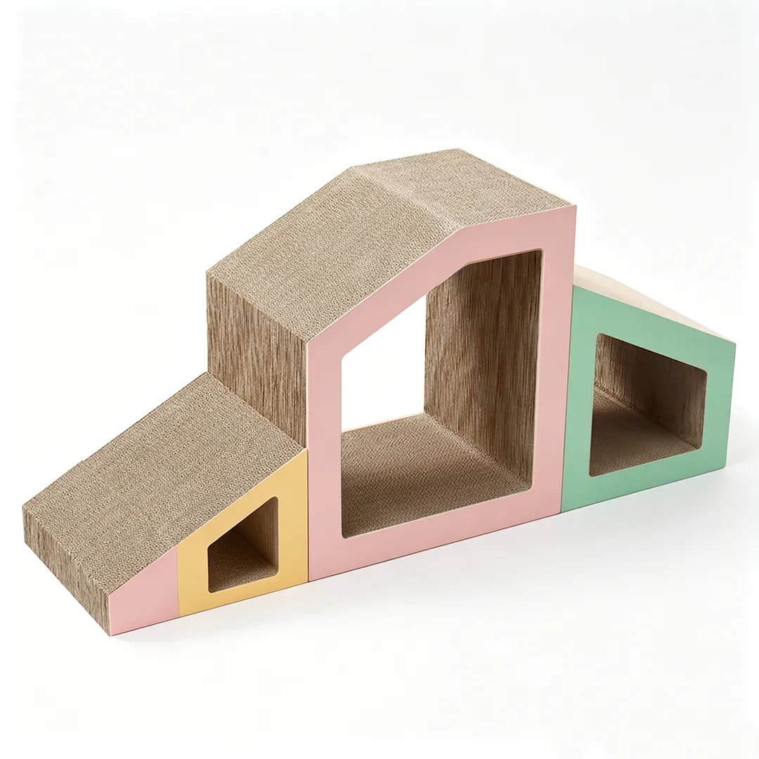 Custom High-Quality 4-in-1 Nestable Cat Scratcher House ZB-0184 3