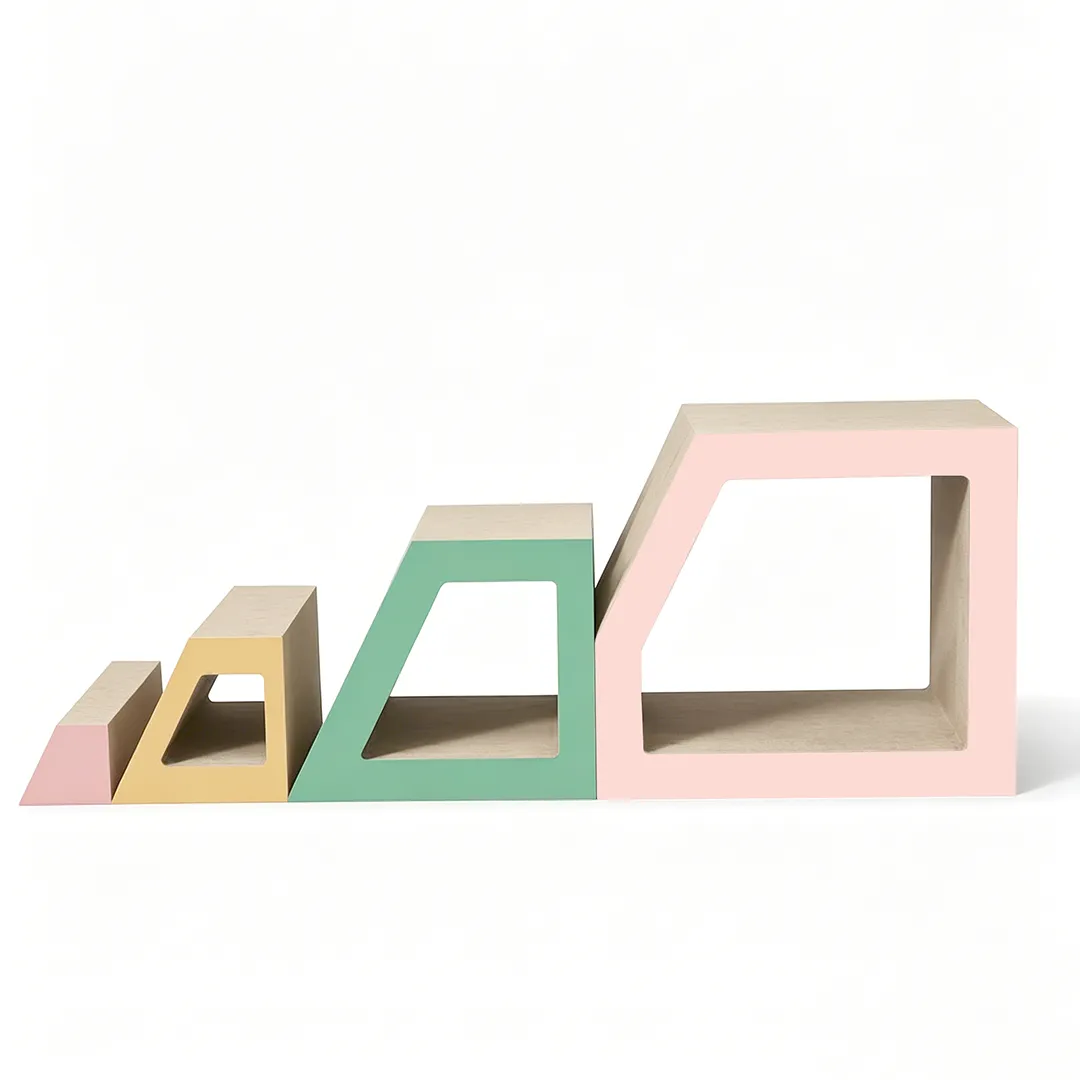 Custom High-Quality 4-in-1 Nestable Cat Scratcher House ZB-0184 4