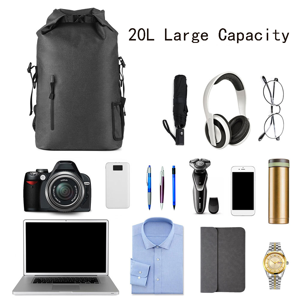 2026 New Design20L TPU OR PVC Tarpaulin Waterproof Bag Outdoor Dry Bag Camping Waterproof Backpack 6