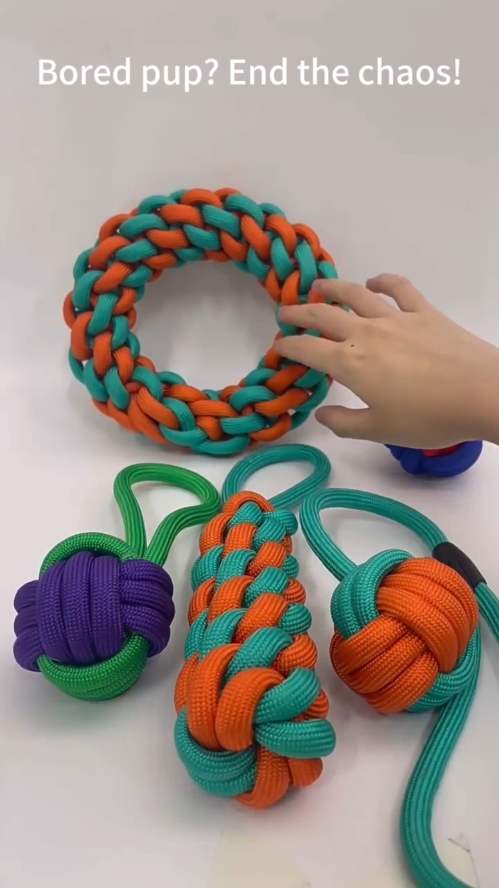 ROADREIGN - Jouet à mâcher en corde tressée pour chien, résistant aux morsures, pour un nettoyage dentaire efficace et un exercice interactif. 1