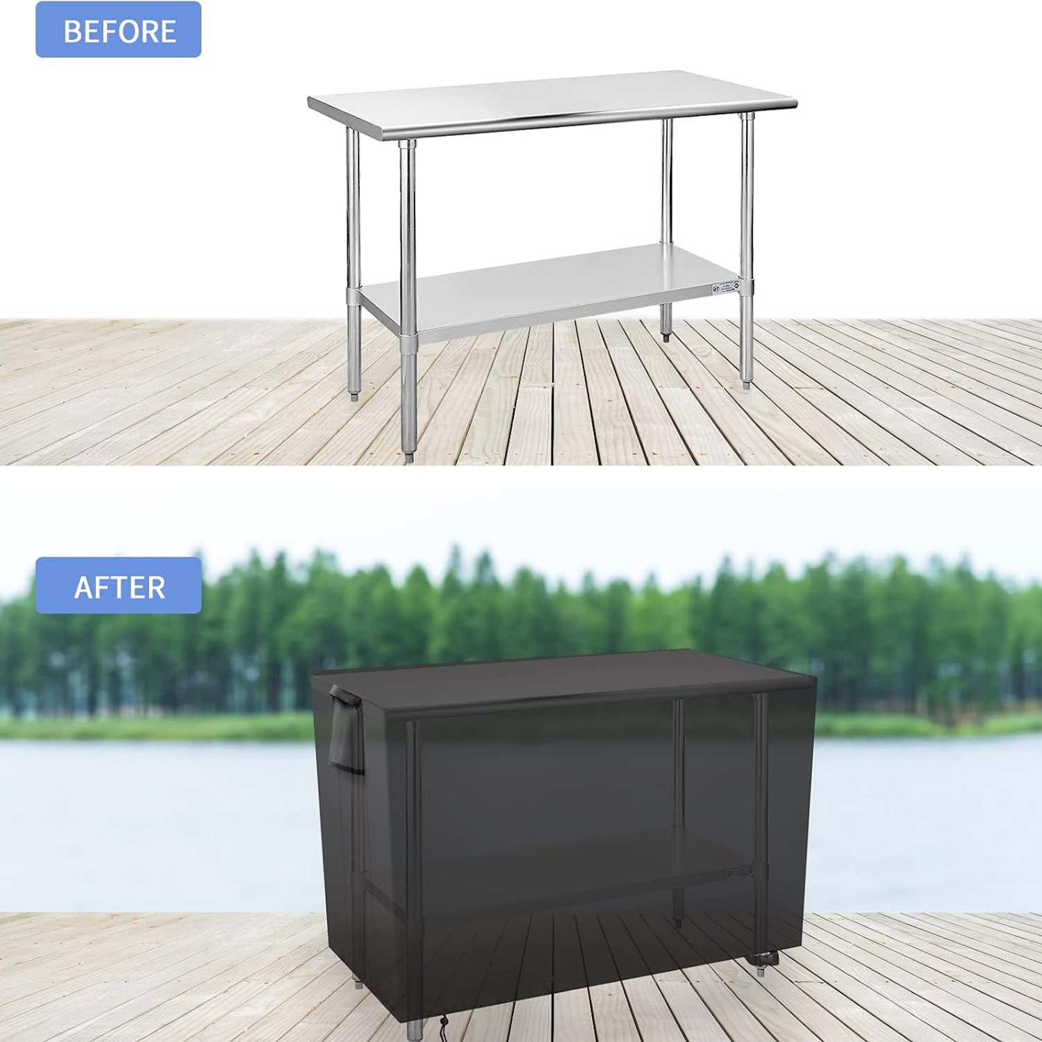 Housse de table de préparation extérieure