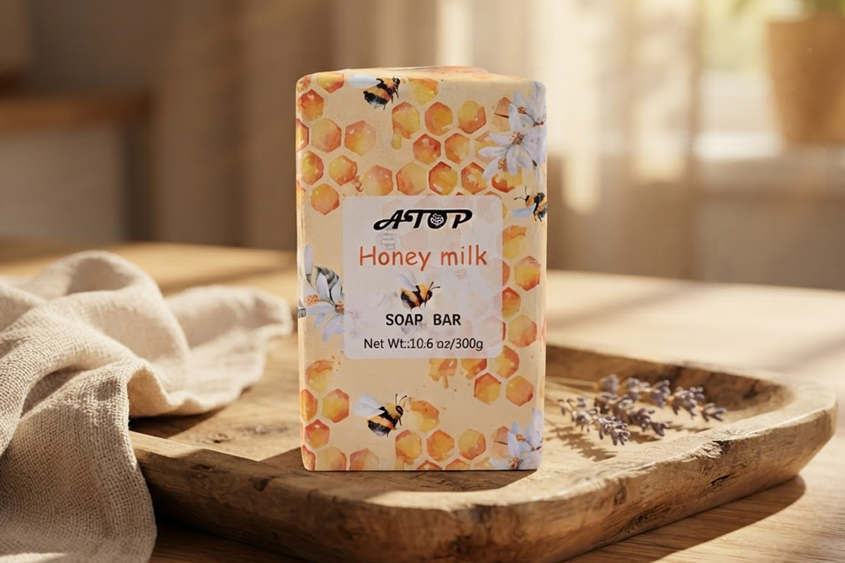 300g Honey Milk Soap Bar - Moisturizing & Nourishing Bath Soap for Soft, Smooth Skin 2