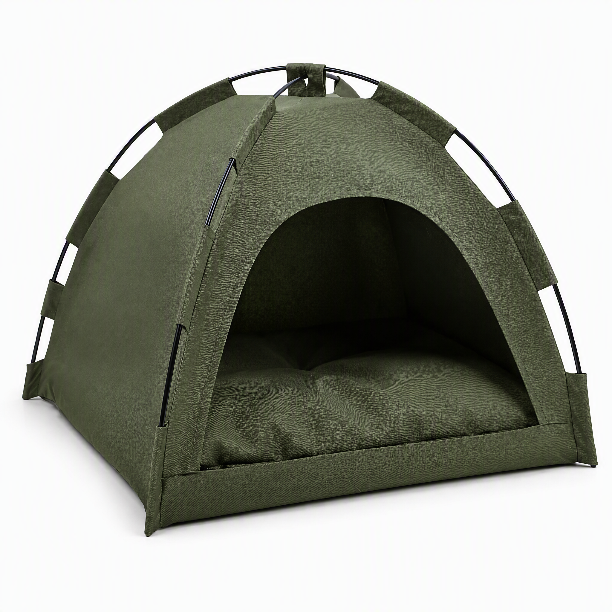 ROADREIGN - Tente pliable pour animaux de compagnie — Nid douillet en forme de dôme pour chats et petits chiens, en polyester respirant toutes saisons avec coussin rembourré, se plie à plat pour les voyages 2