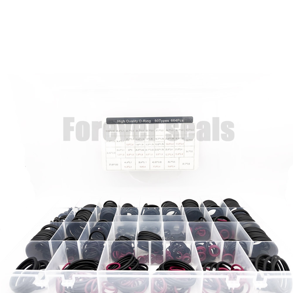 Kit de juntas tóricas Volvo, kit de reparación surtido de juntas tóricas AS568 de 664 piezas para el sistema hidráulico de la excavadora Volvo. 3