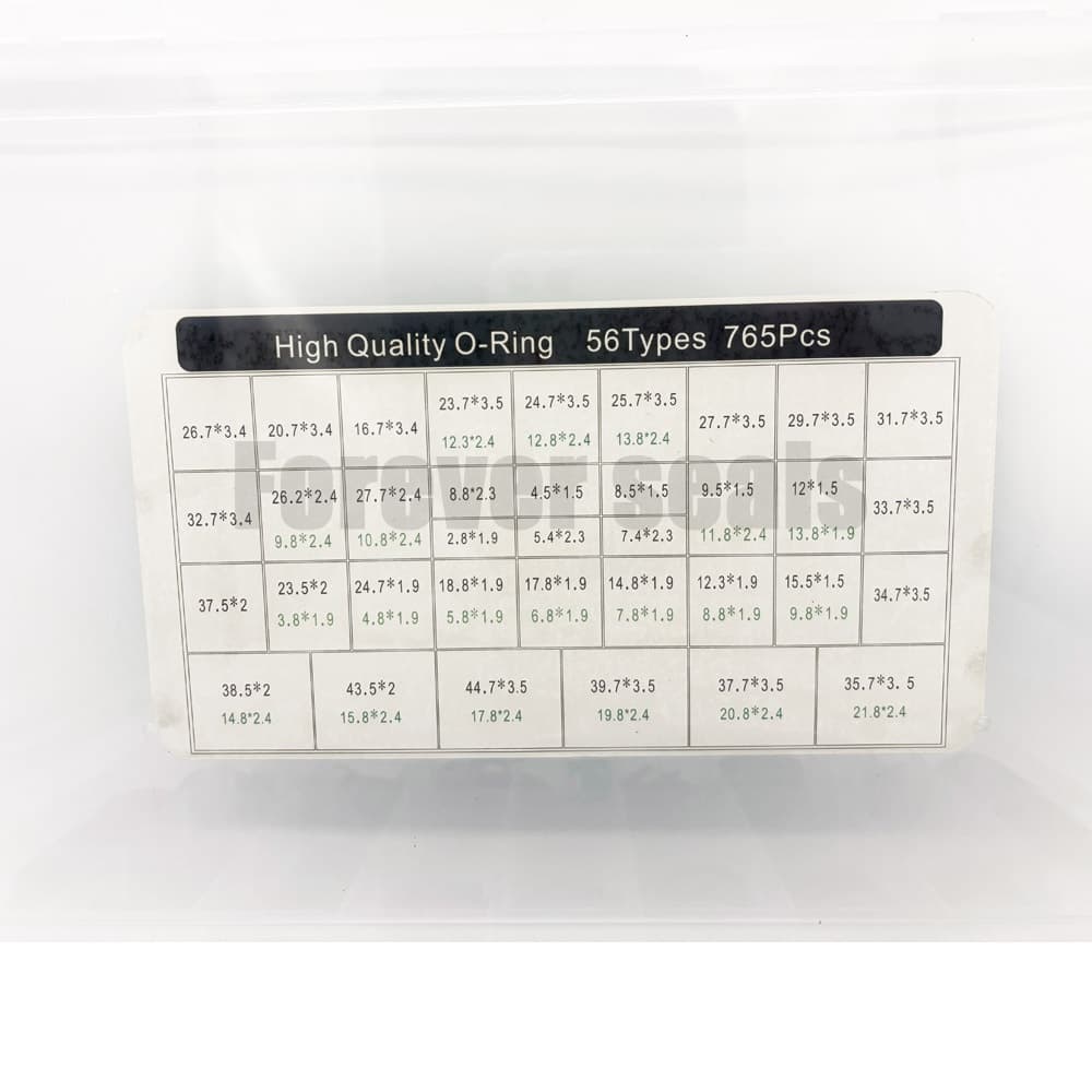 Kit de juntas tóricas para excavadora Komatsu, 765 piezas, varios tamaños, estándar AS568, NBR. Juego de juntas tóricas para mantenimiento. 6