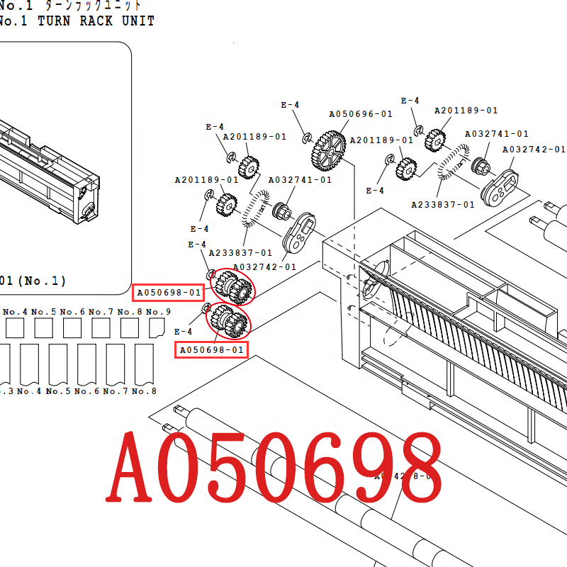 A050698 Zahnrad O18T (dicephal) für das Noritsu QSS 2901/3201/3202/3203/3401/3701/3702/3703/3704 Zahnrad 2