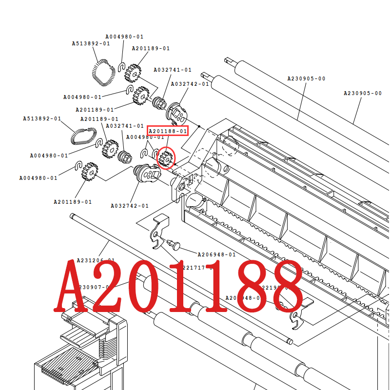 A201188 for Noritsu QSS 2301  Minilab Gear 2
