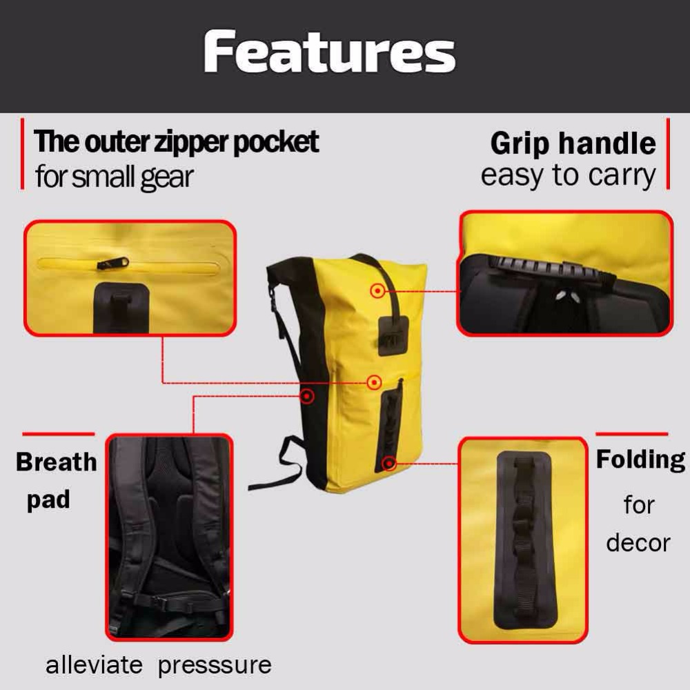 Mutual backpack new design Floating Boating Fishing Swimming 500D PVC Ocean Pack Waterproof Dry Bag 8