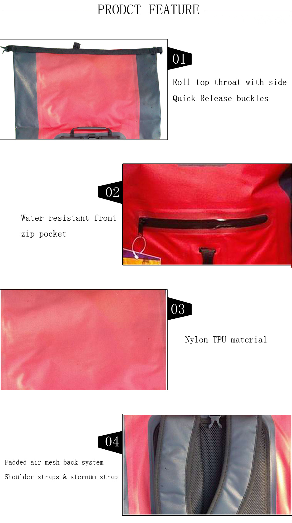 Mutual backpack new design Floating Boating Fishing Swimming 500D PVC Ocean Pack Waterproof Dry Bag 12