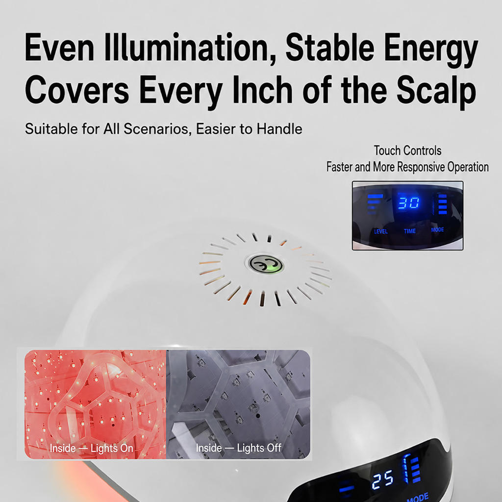 iLUXRED New Arrival HG90PRO LED Hair Growth Cap Red Light Therapy Helmet Red Light Therapy Hat Hair Regrowth Device 6