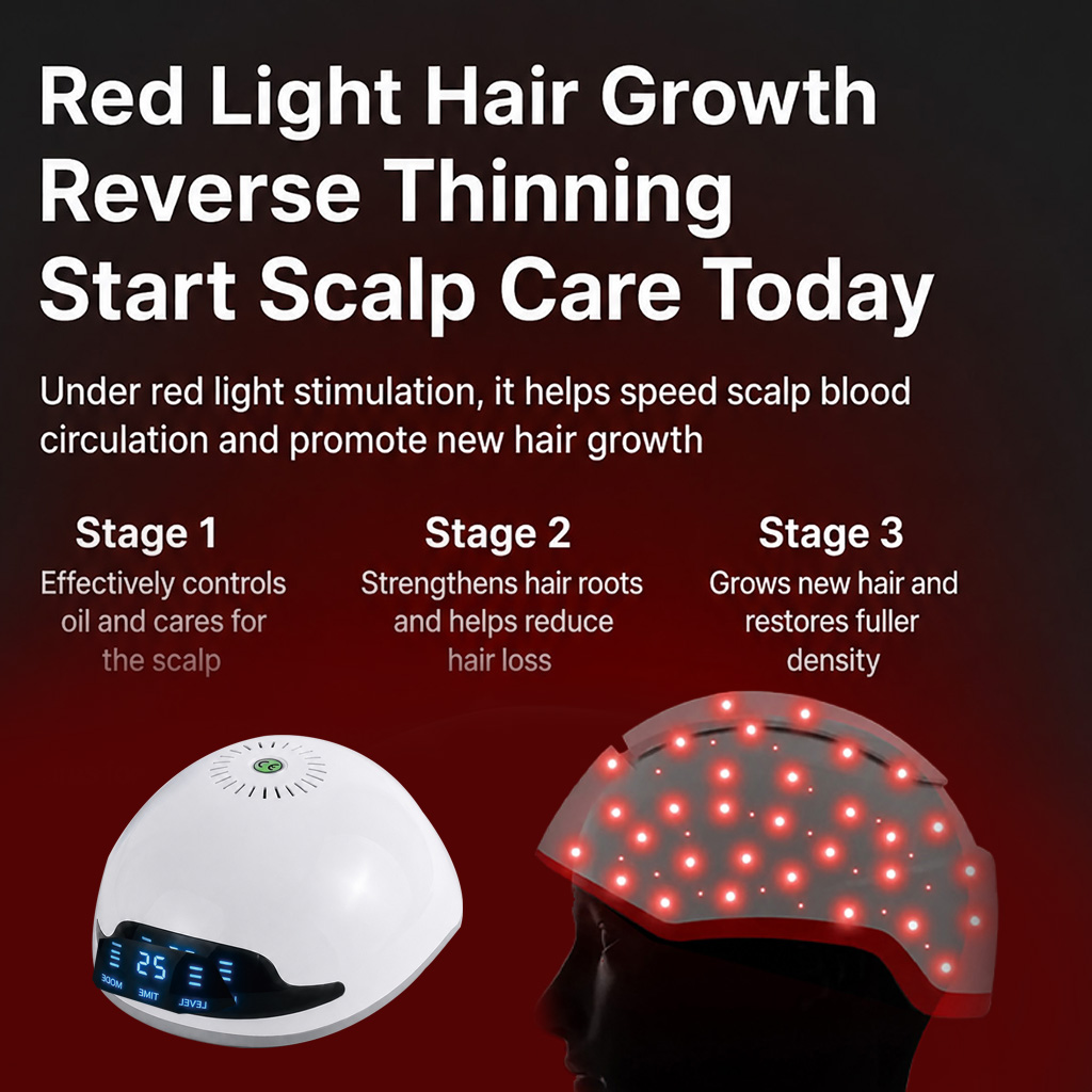 iLUXRED New Arrival HG90PRO LED Hair Growth Cap Red Light Therapy Helmet Red Light Therapy Hat Hair Regrowth Device 4