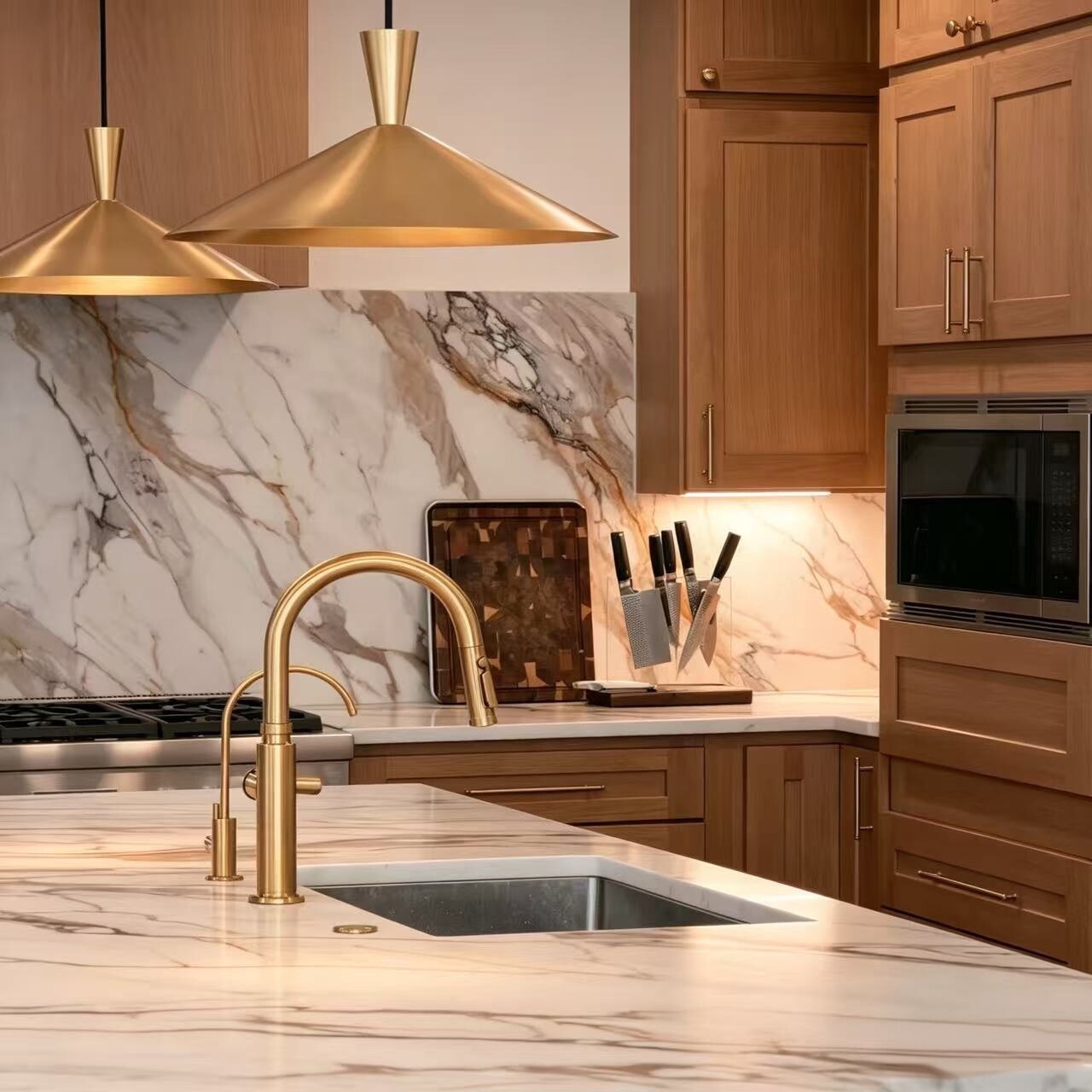 Armário de cozinha moderno com design modular e acabamento em folheado de carvalho branco YK-18 4