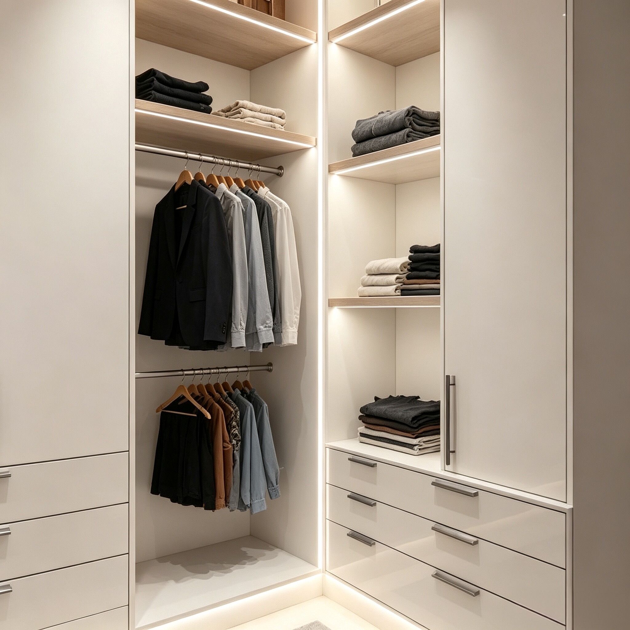 walk in wardrobe side view