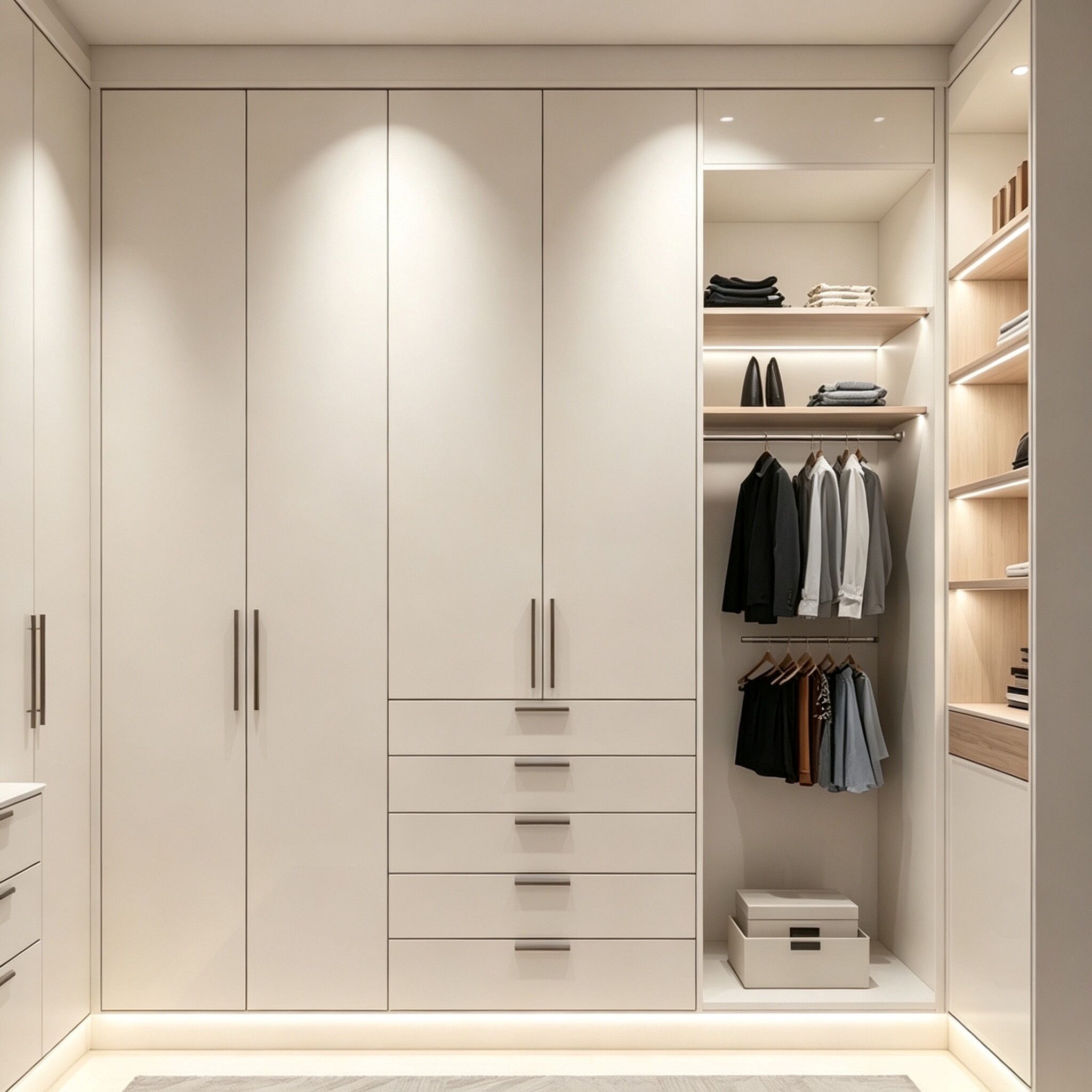 walk in wardrobe front view