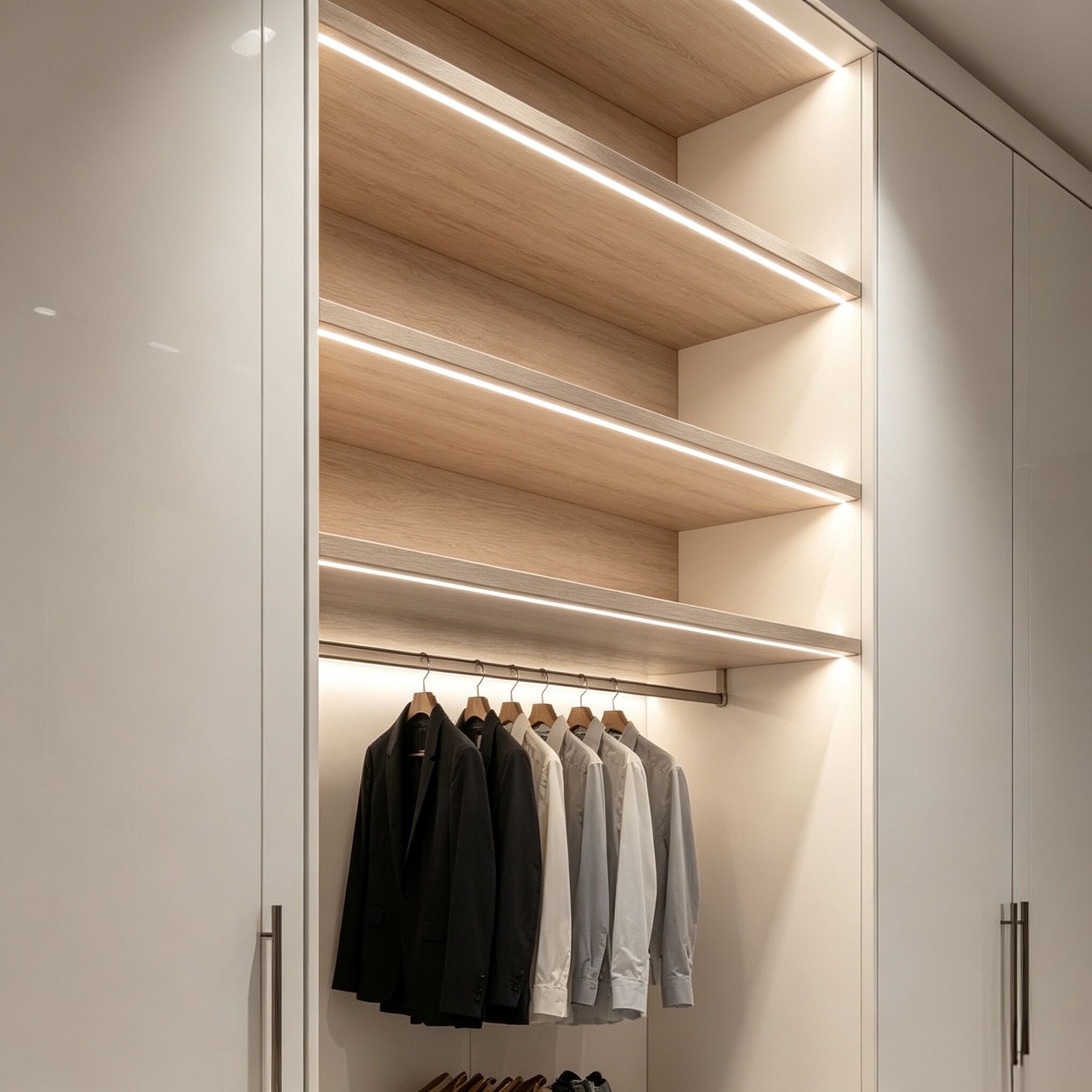 walk in wardrobe hanging area