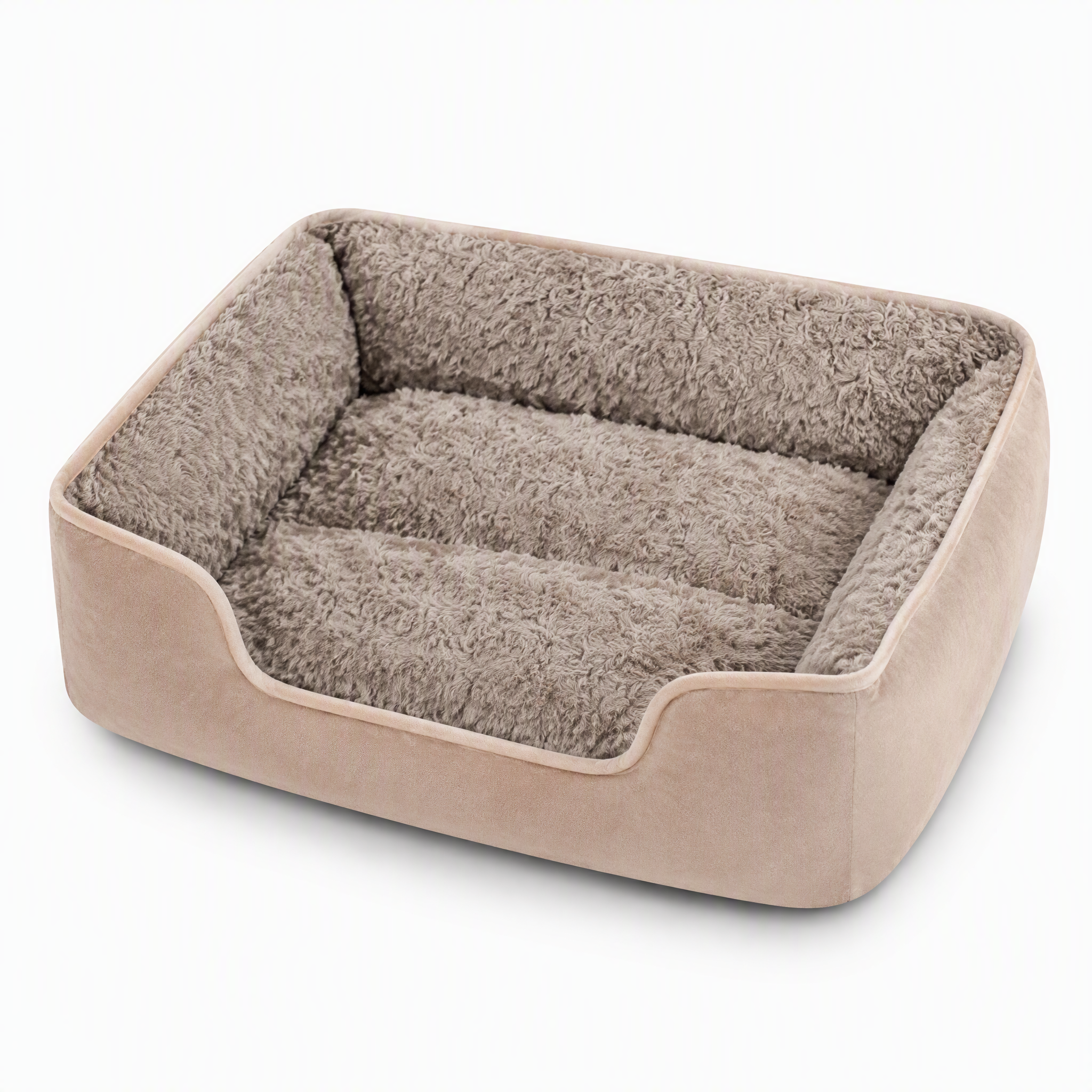 ROADREIGN High-Fence Sofa Pet Bed for Dogs & Cats — Rose-Swirl Plush Bolster Nest with Cozy Suede Shell & Thick PP-Cotton Fill, Head-Supporting High Walls, Non-Slip Machine-Washable 4