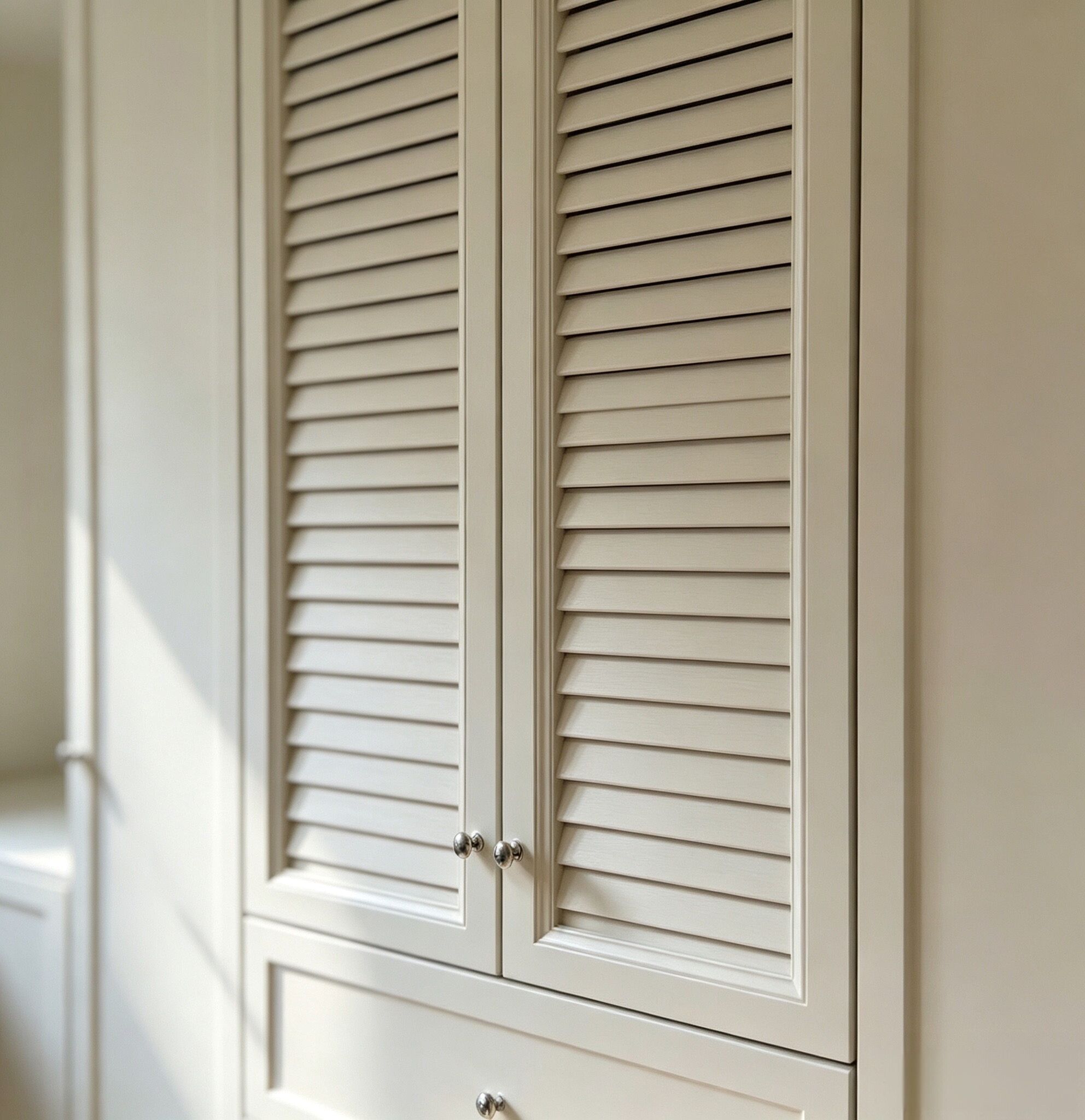 louvered door of wardrobe 
