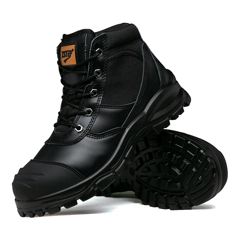 Low Cut Steel Toe Black Lace up Work boots 1