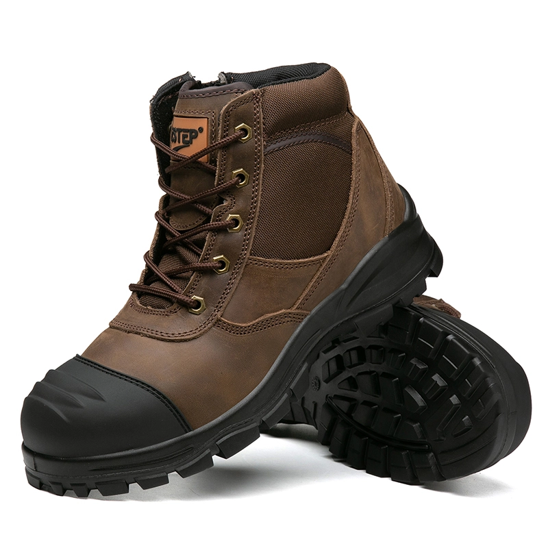 Crazy horse leather low cut side zip safety boots 1