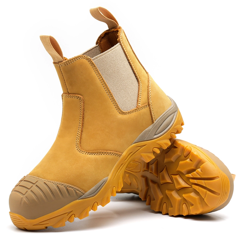 Nubuck leather slip on work boots steel toe 1