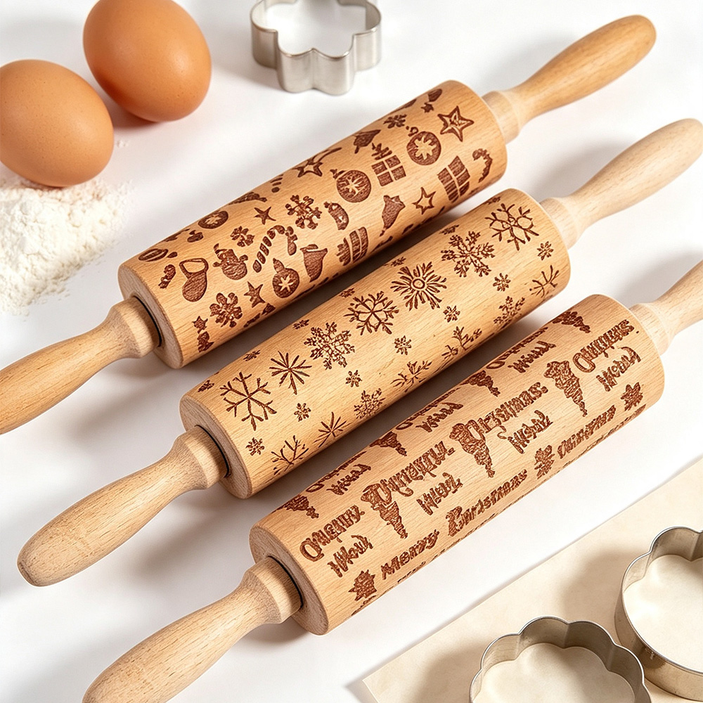 Mattarello in legno di alta qualità, fornitore di utensili da cucina in legno massello personalizzati 3