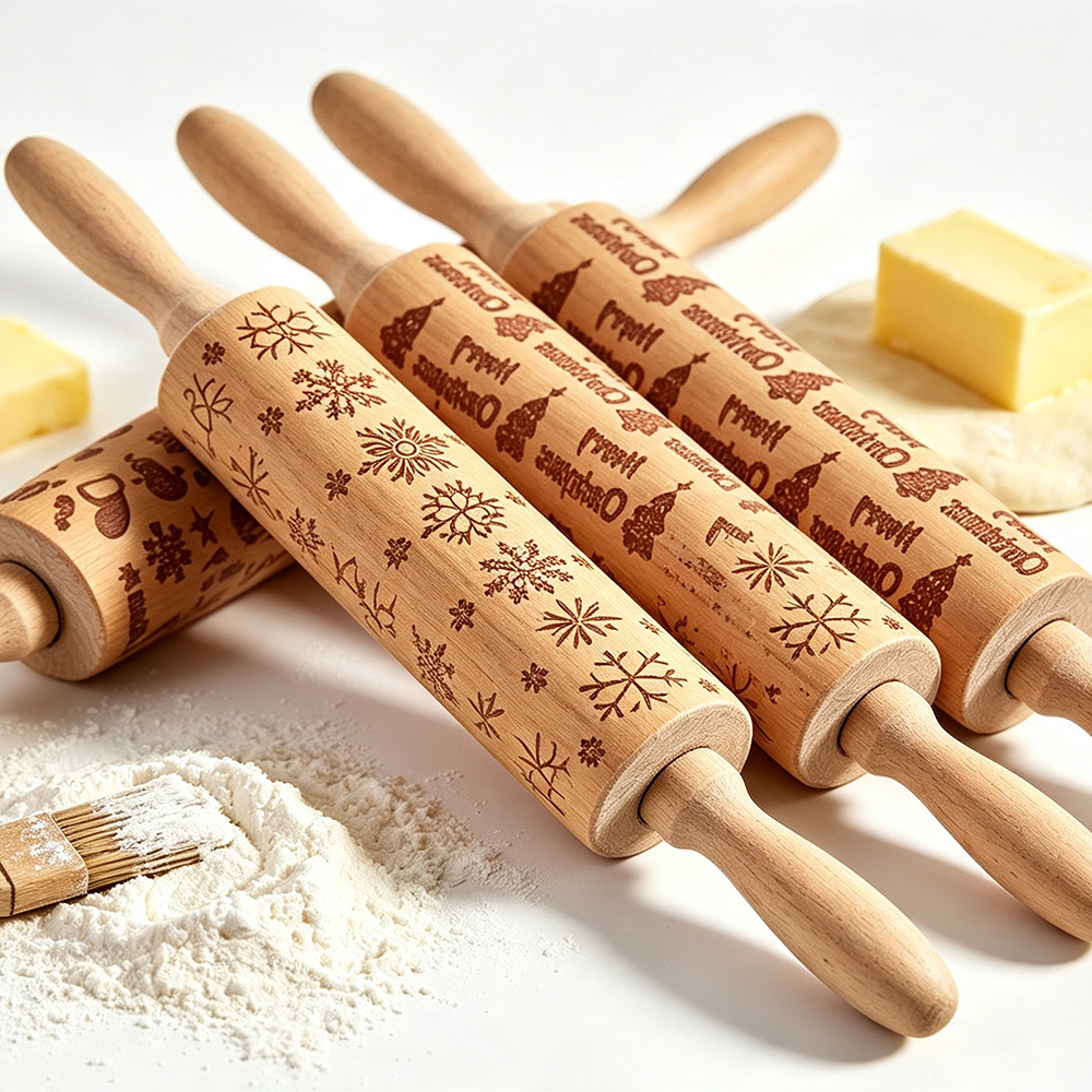 Mattarello in legno di alta qualità, fornitore di utensili da cucina in legno massello personalizzati 4