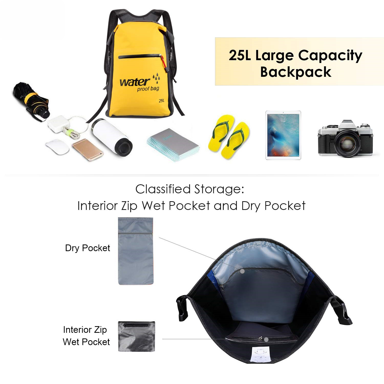 Customizable Waterproof Dry Bag Backpack Outdoor Hiking Camping Roll Top Dry Bag Backpack 6