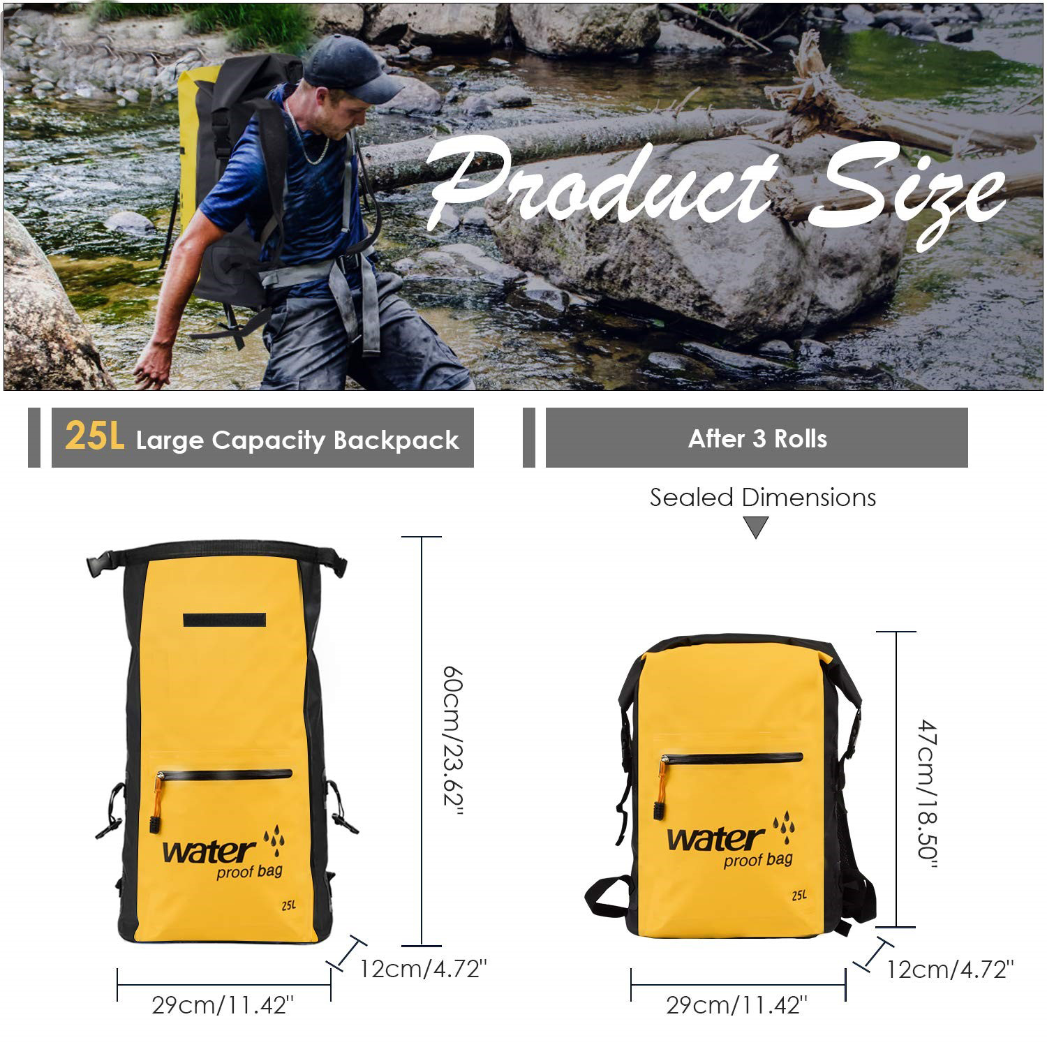 Customizable Waterproof Dry Bag Backpack Outdoor Hiking Camping Roll Top Dry Bag Backpack 3