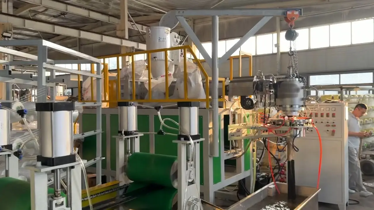 Two layers PE and one layer Fiber Reinforced Lay-flat Hose Extrusion Line 1