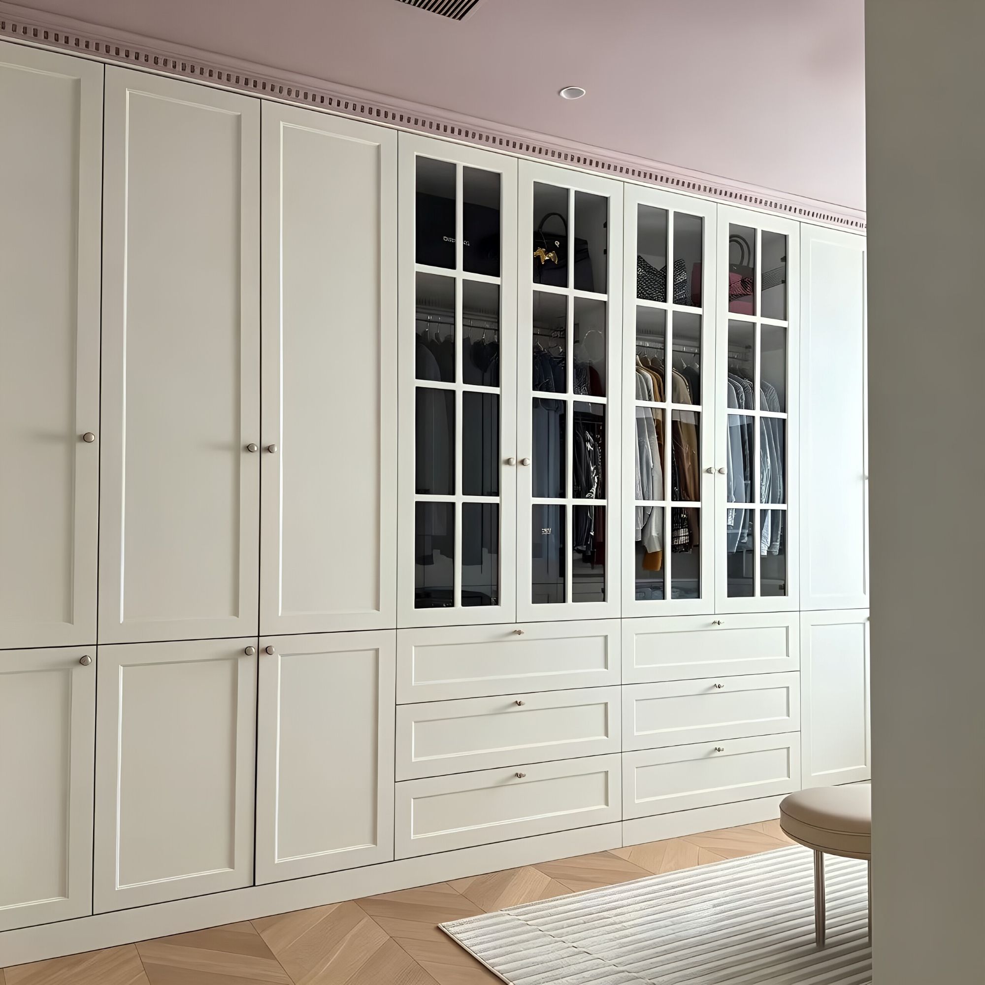 wardrobe closet with segmented door