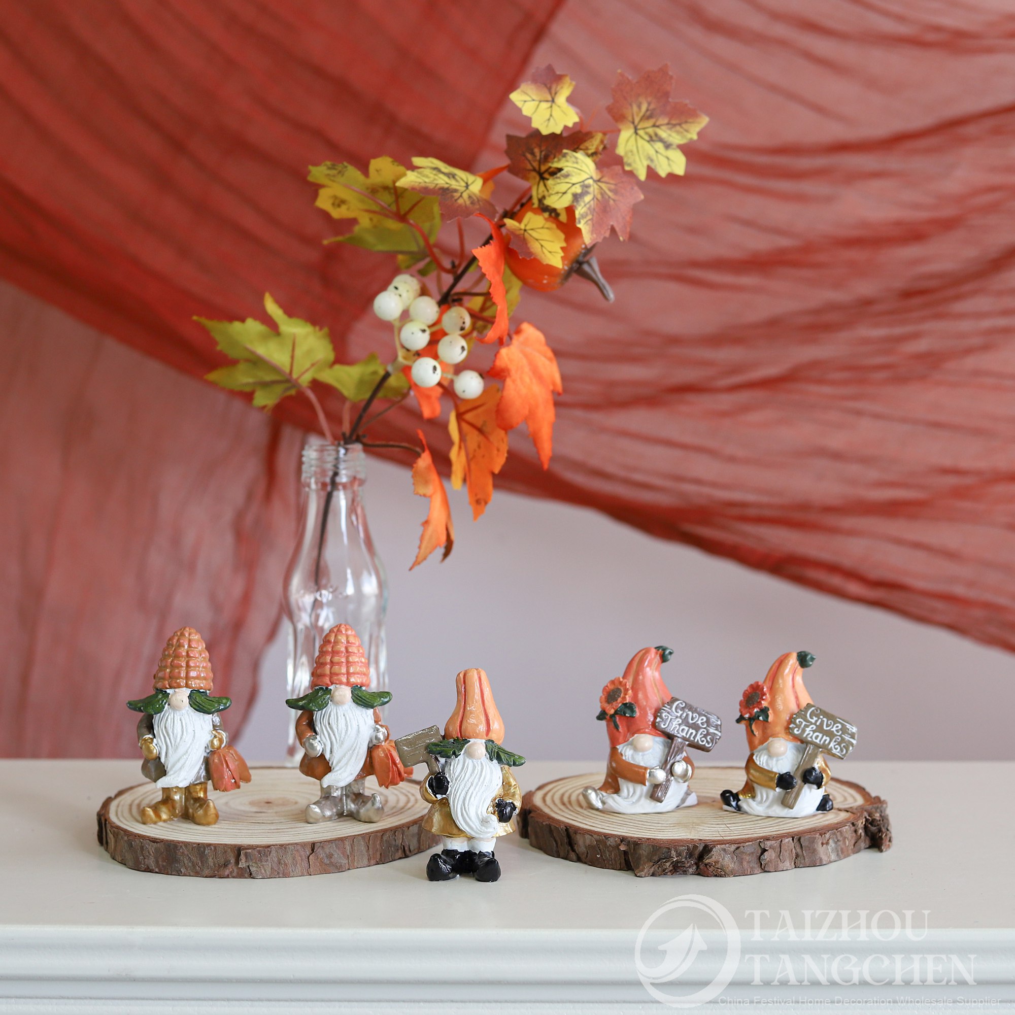 Hot Sale Christmas Resin Gnome Figurine Hand Painted Cute Handicraft Statue Thanksgiving Harvest Home Tabletop Garden Factory 2