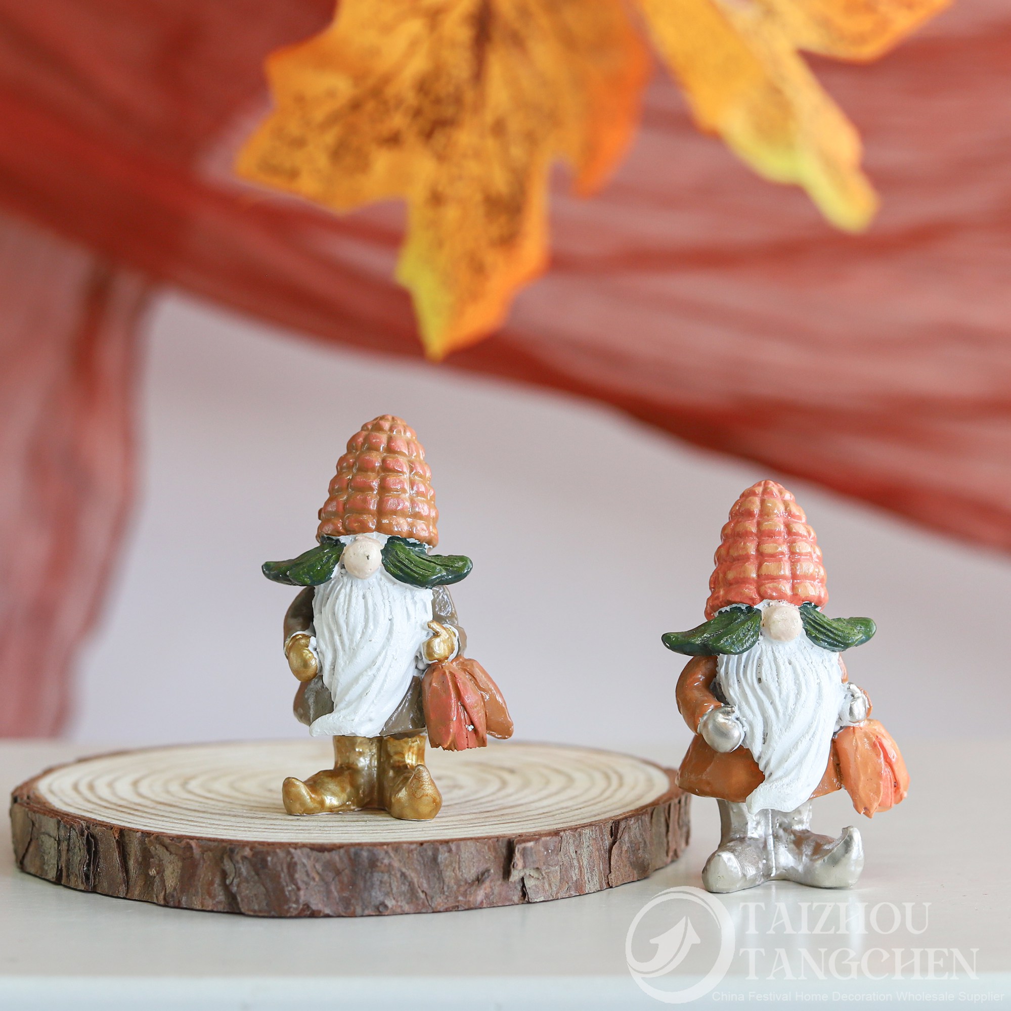 Hot Sale Christmas Resin Gnome Figurine Hand Painted Cute Handicraft Statue Thanksgiving Harvest Home Tabletop Garden Factory 3