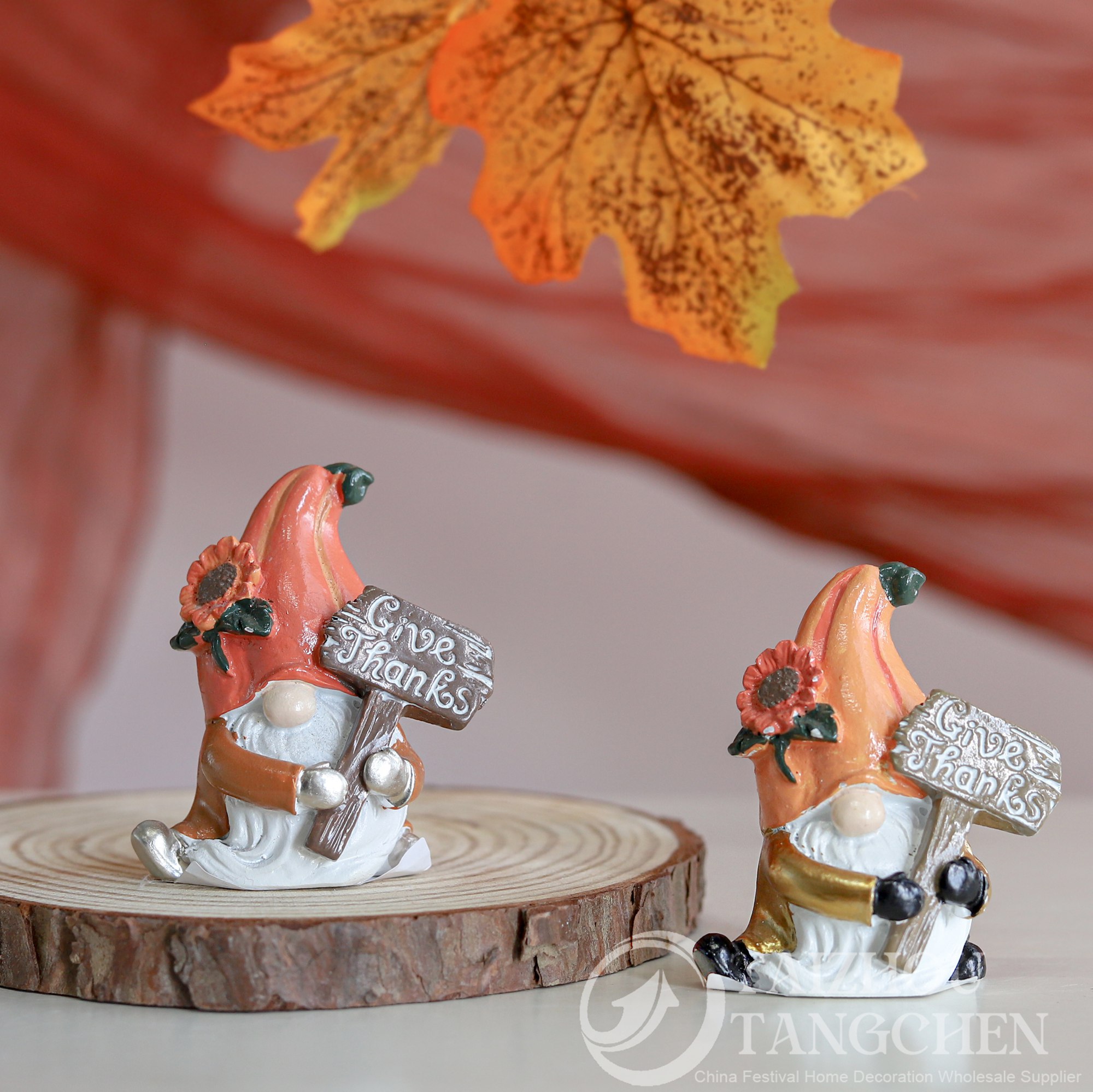 Hot Sale Christmas Resin Gnome Figurine Hand Painted Cute Handicraft Statue Thanksgiving Harvest Home Tabletop Garden Factory 4