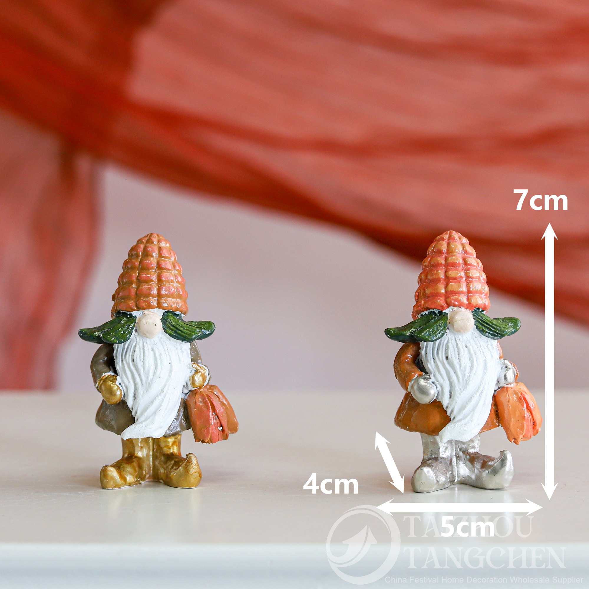 Hot Sale Christmas Resin Gnome Figurine Hand Painted Cute Handicraft Statue Thanksgiving Harvest Home Tabletop Garden Factory 6