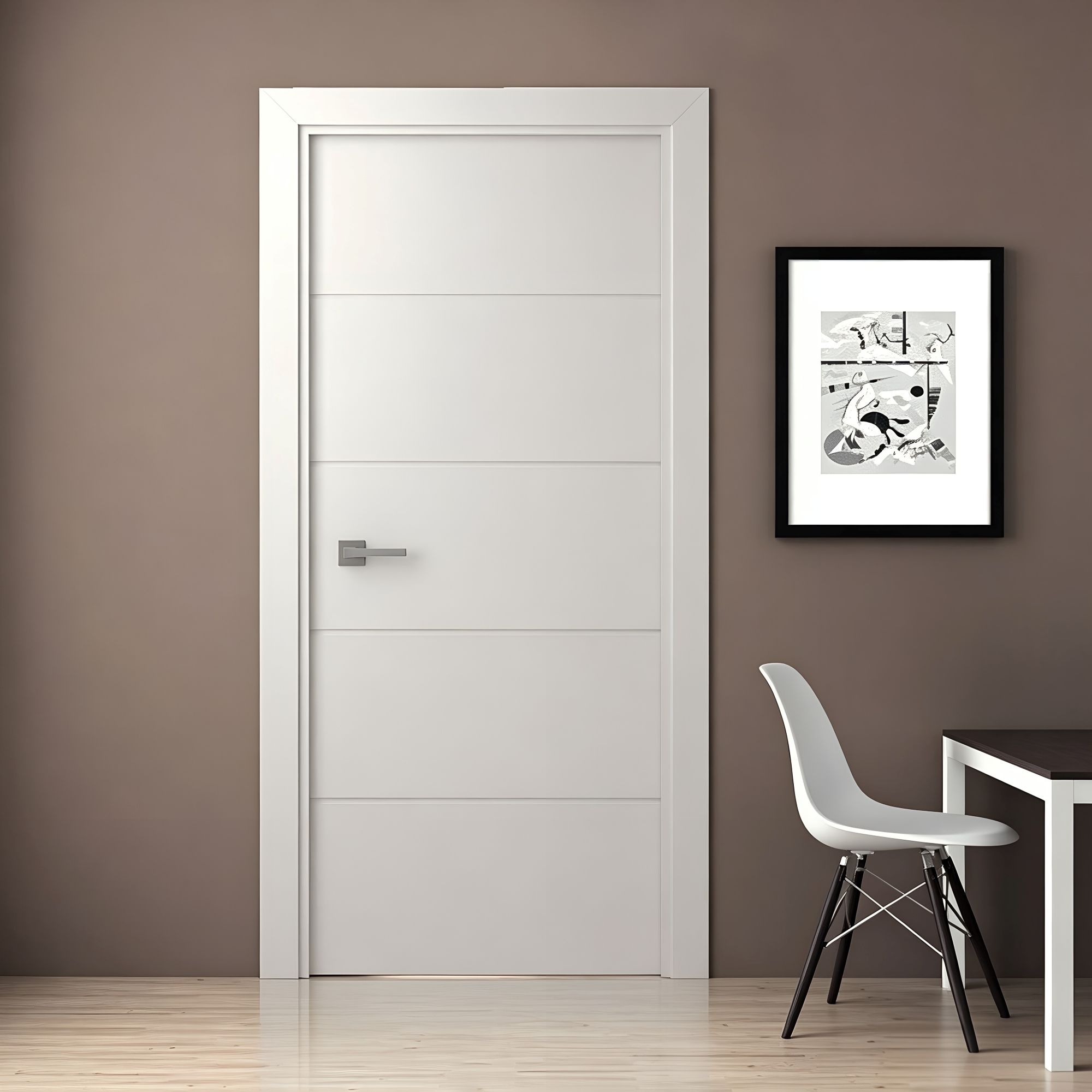 Porte blanche de laque pour l'usage à la maison