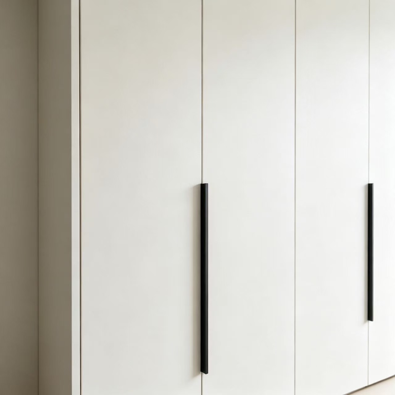 white malemine wardrobe black handle 