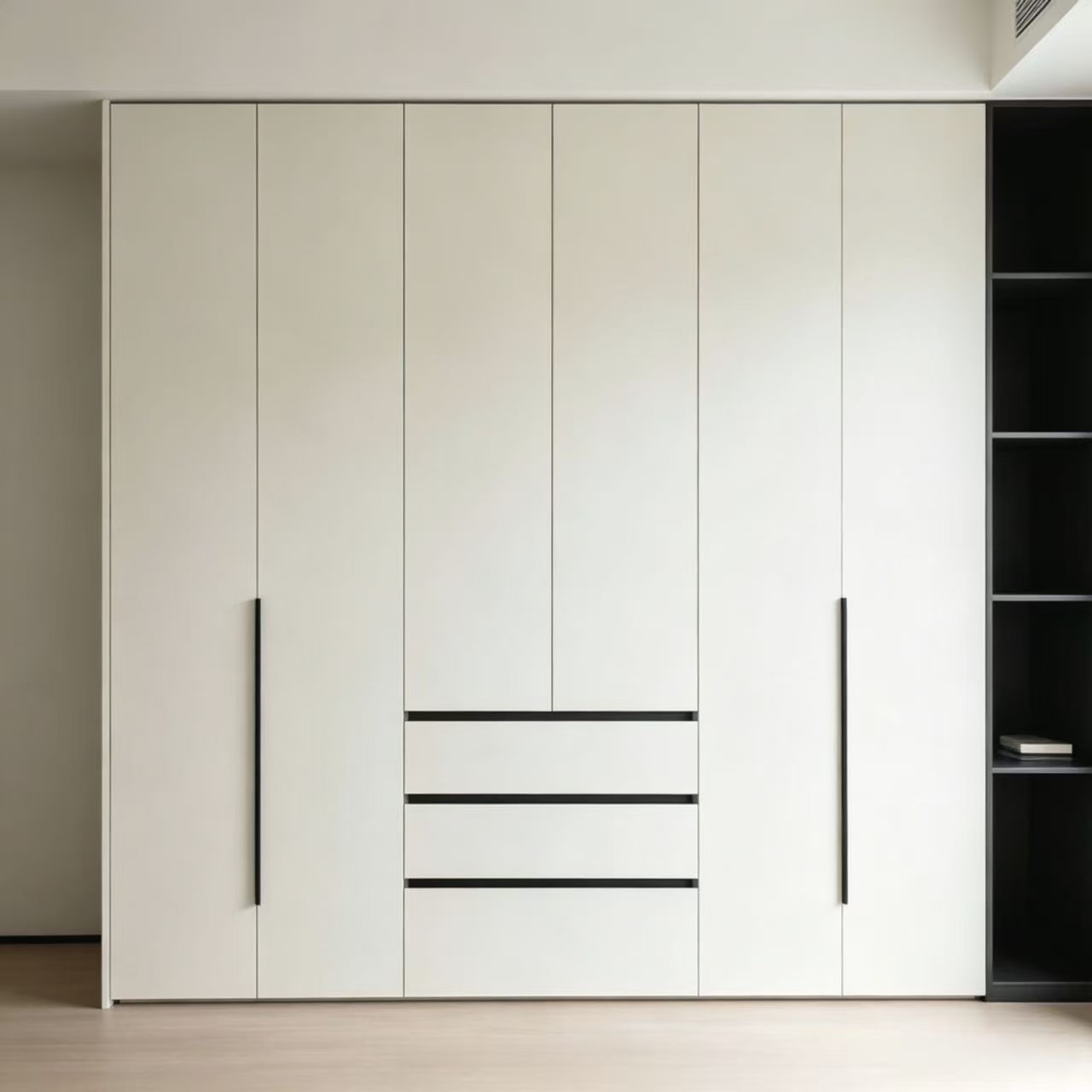 white malemine wardrobe front view
