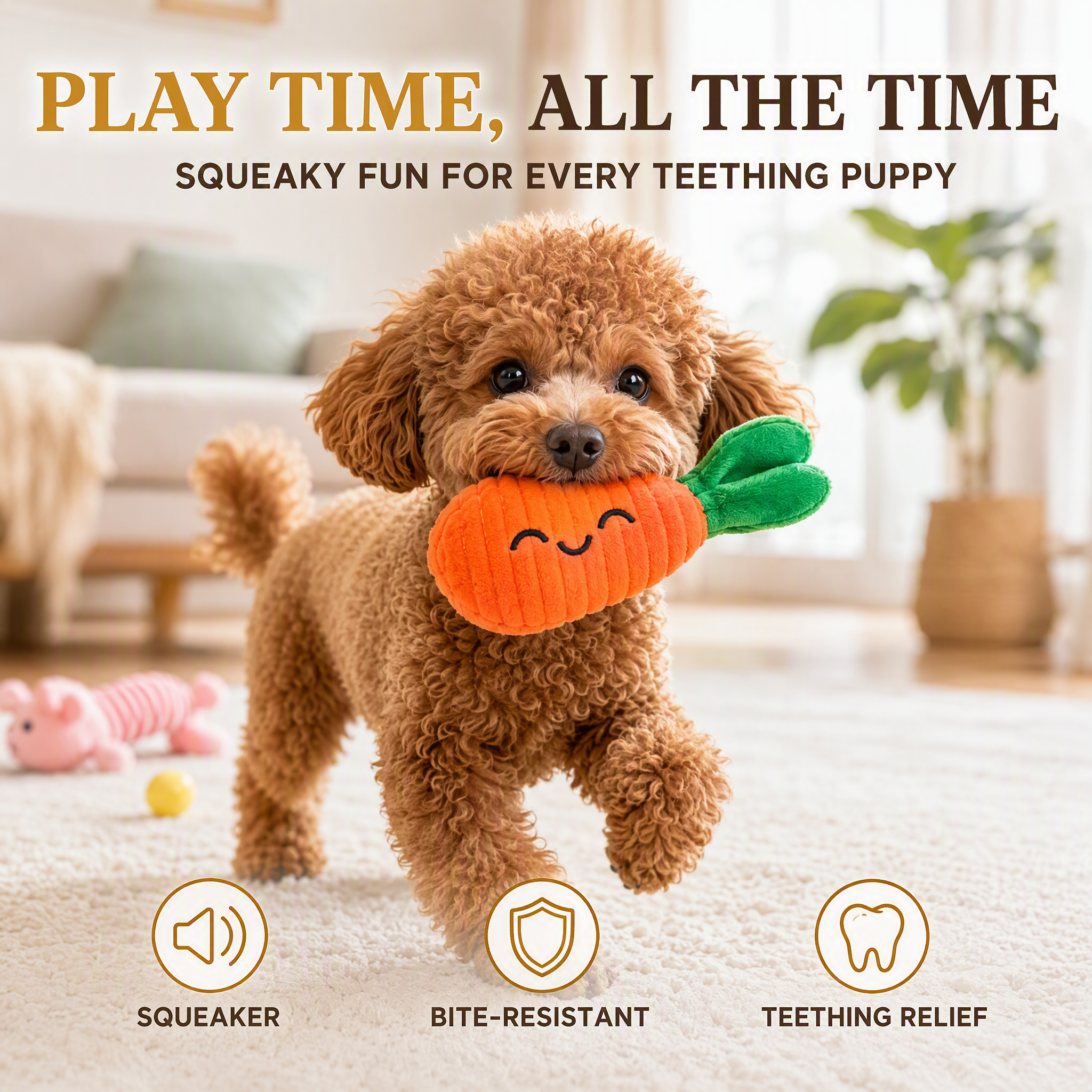 ROADREIGN Juguetes de peluche chirriantes para cachorros y perros pequeños: más de 100 estilos resistentes a las mordeduras: frutas, comida rápida y animales de pana con chirriadores incorporados, alivio de la dentición y cura del aburrimiento, 2