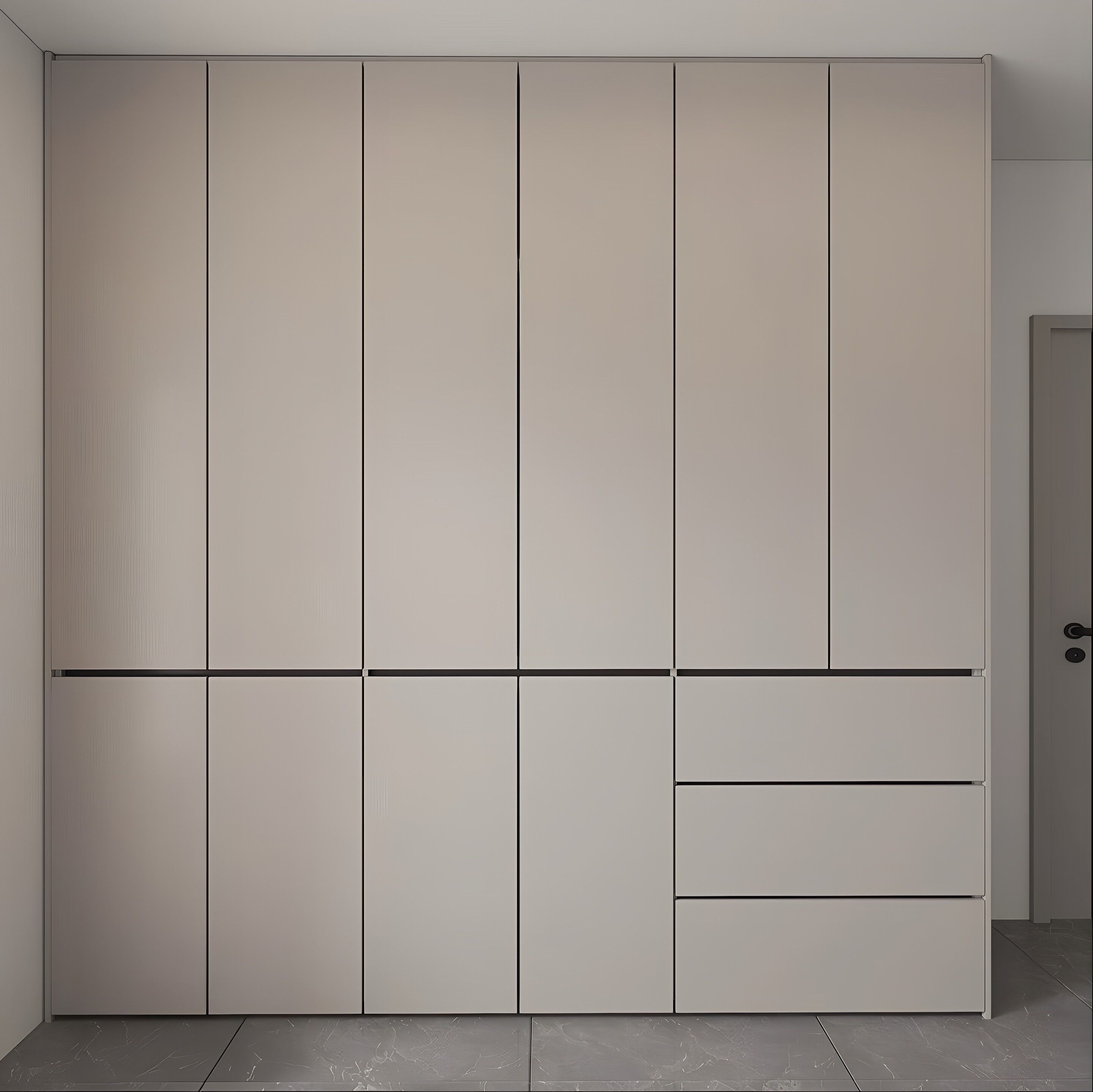 modern wardrobe with 3 drawers