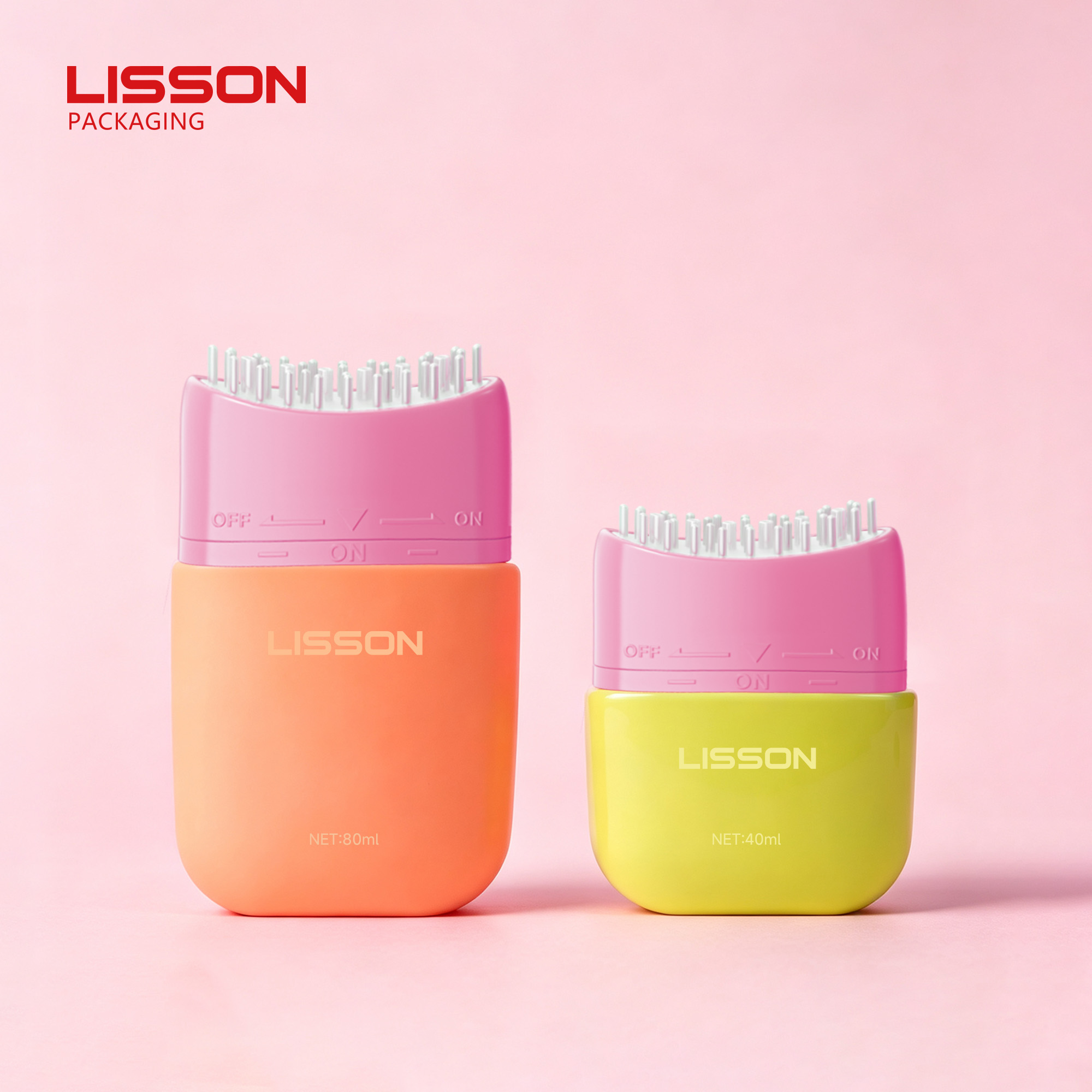 80ml PE scalp care bottle with nylon comb