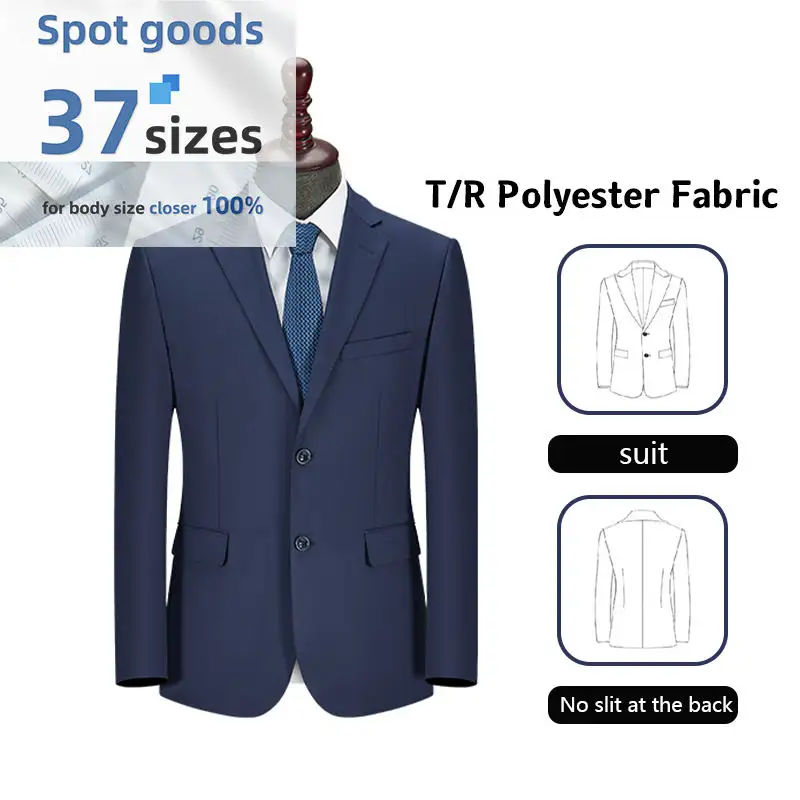 MY1005 OEM Suits Factory China Tela TR Chaqueta azul oscuro para hombre Chaqueta azul marino de un solo botón para traje de negocios 1