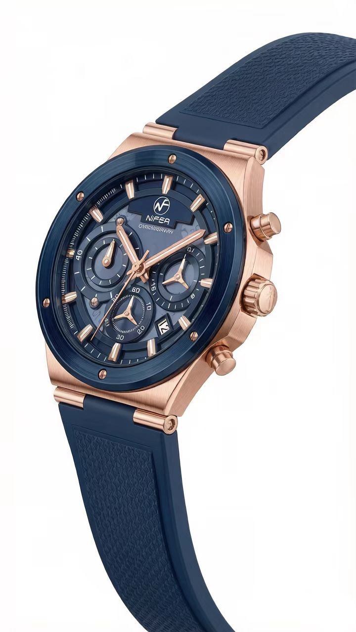 Nifer Montre-bracelet chronographe multifonction pour homme, à quartz, idéale pour le sport et les affaires 7