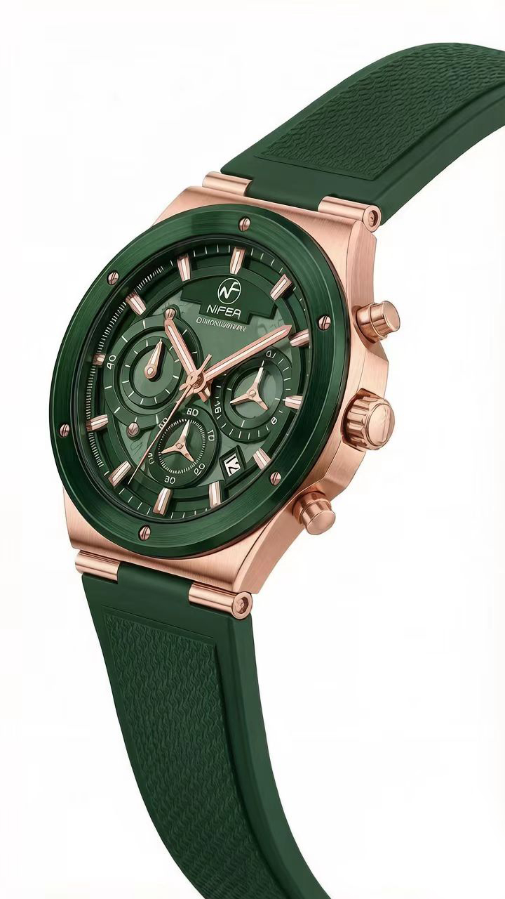 Nifer Montre-bracelet chronographe multifonction pour homme, à quartz, idéale pour le sport et les affaires 9