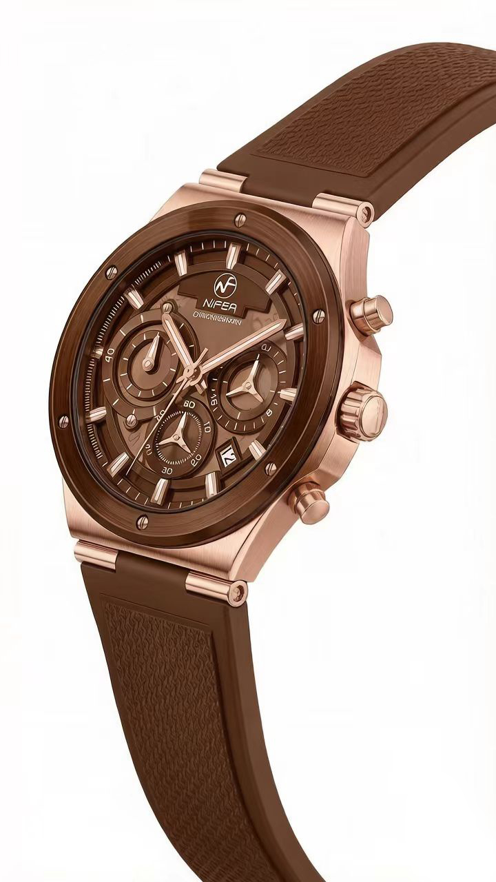 Nifer Montre-bracelet chronographe multifonction pour homme, à quartz, idéale pour le sport et les affaires 10