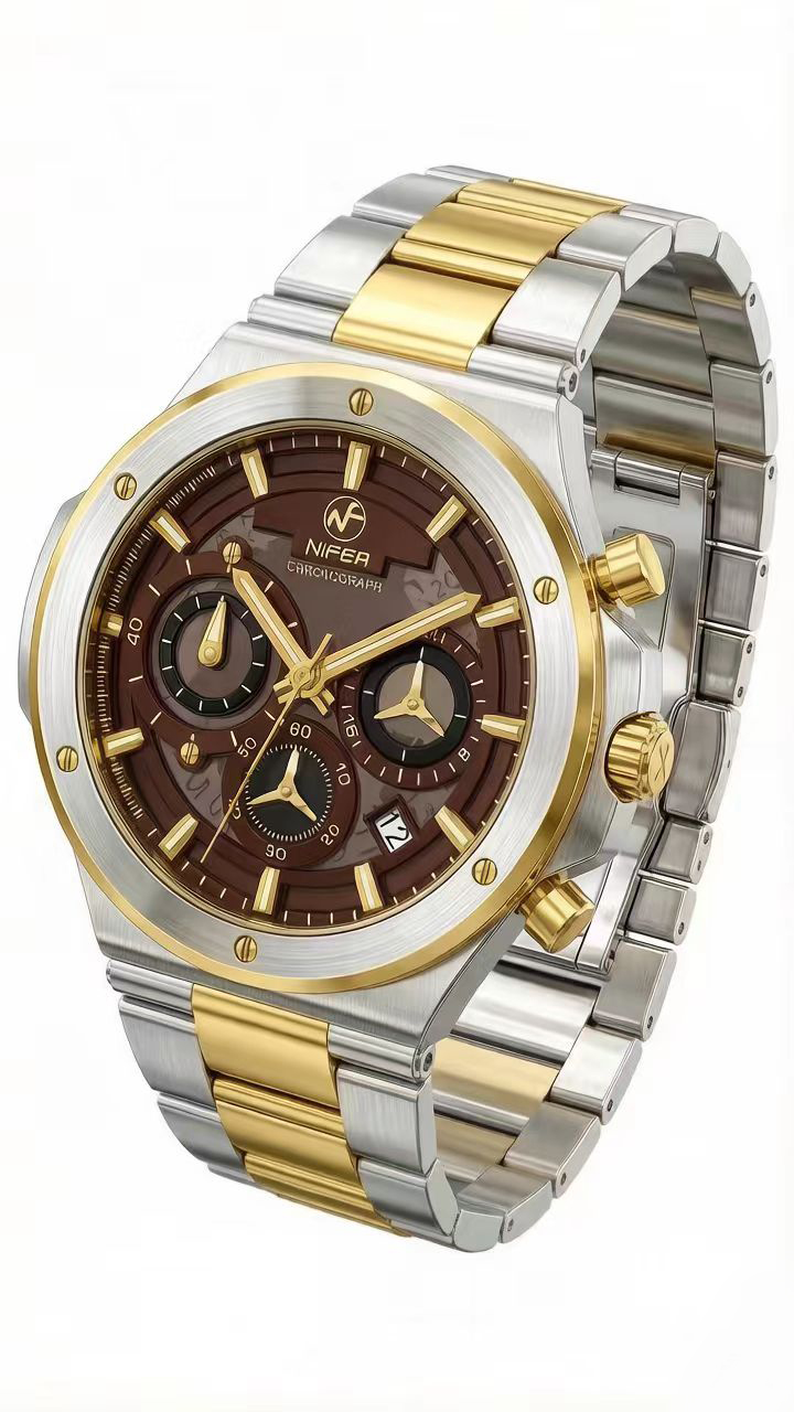 Nifer Montre-bracelet chronographe multifonction pour homme, à quartz, idéale pour le sport et les affaires 6